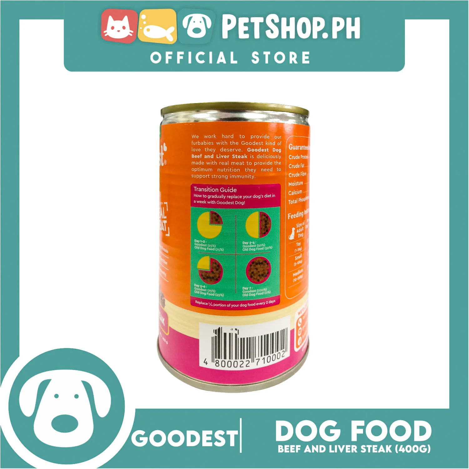 Goodest Chunks in Gravy (Beef and Liver Steak) Canned Dog Wet Food 400 grams - Image 3