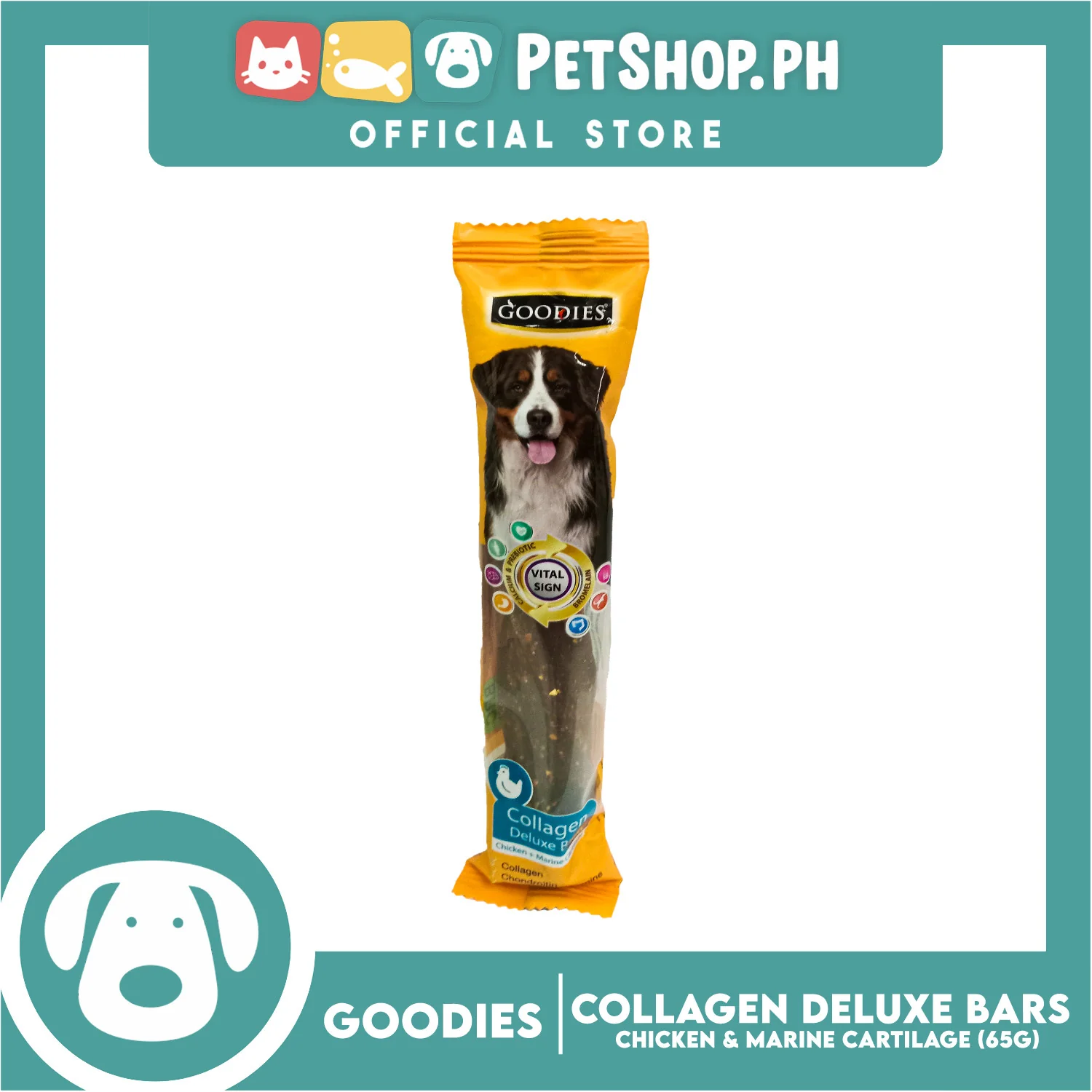 Goodies Collagen Deluxe Bar Chicken and Marine Cartilage Dog Treat 65g - Image 2