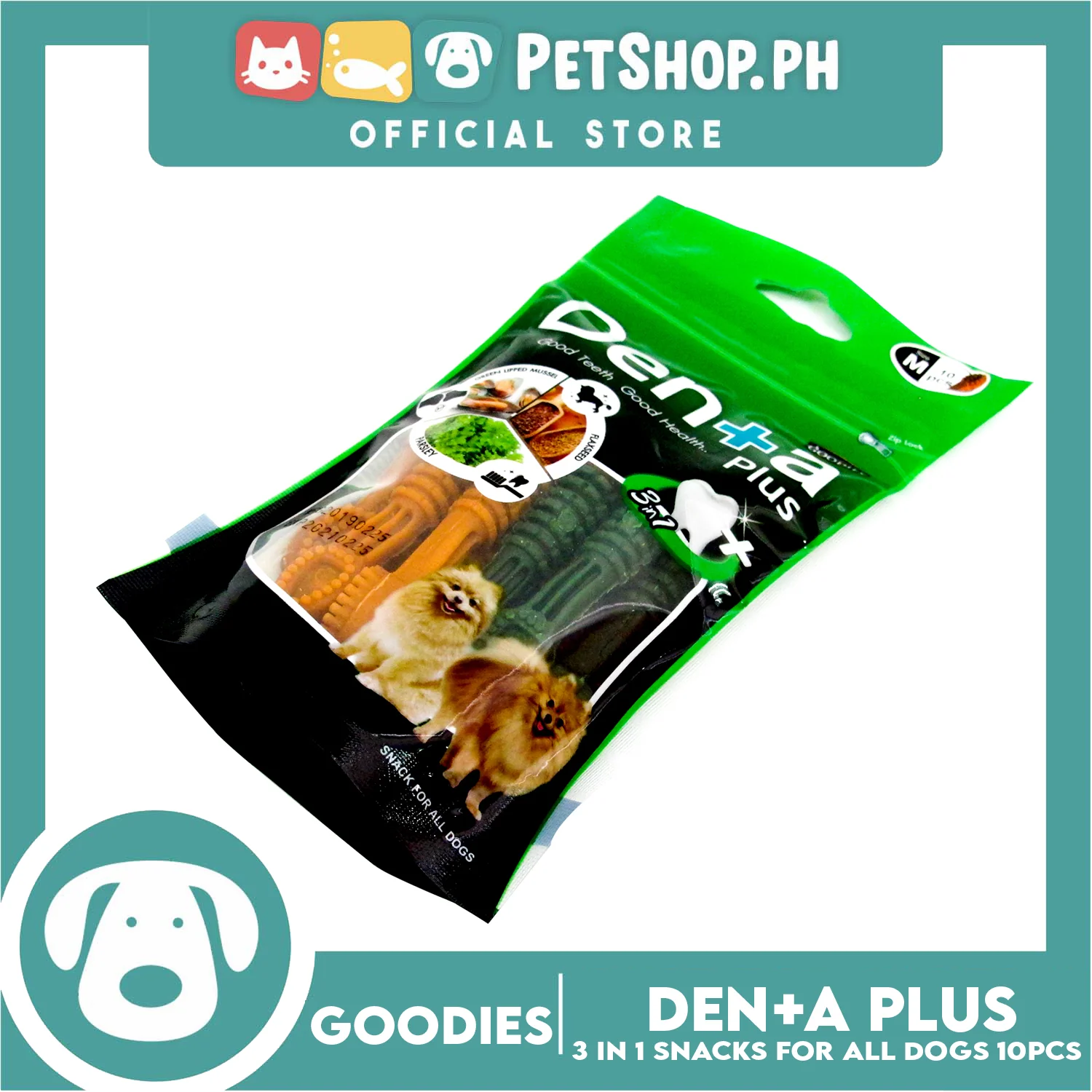 Goodies Denta Plus 10pcs Good Teeth And Good Health, 3 in 1 Dog Snack, Dog Dental Chews - Image 3