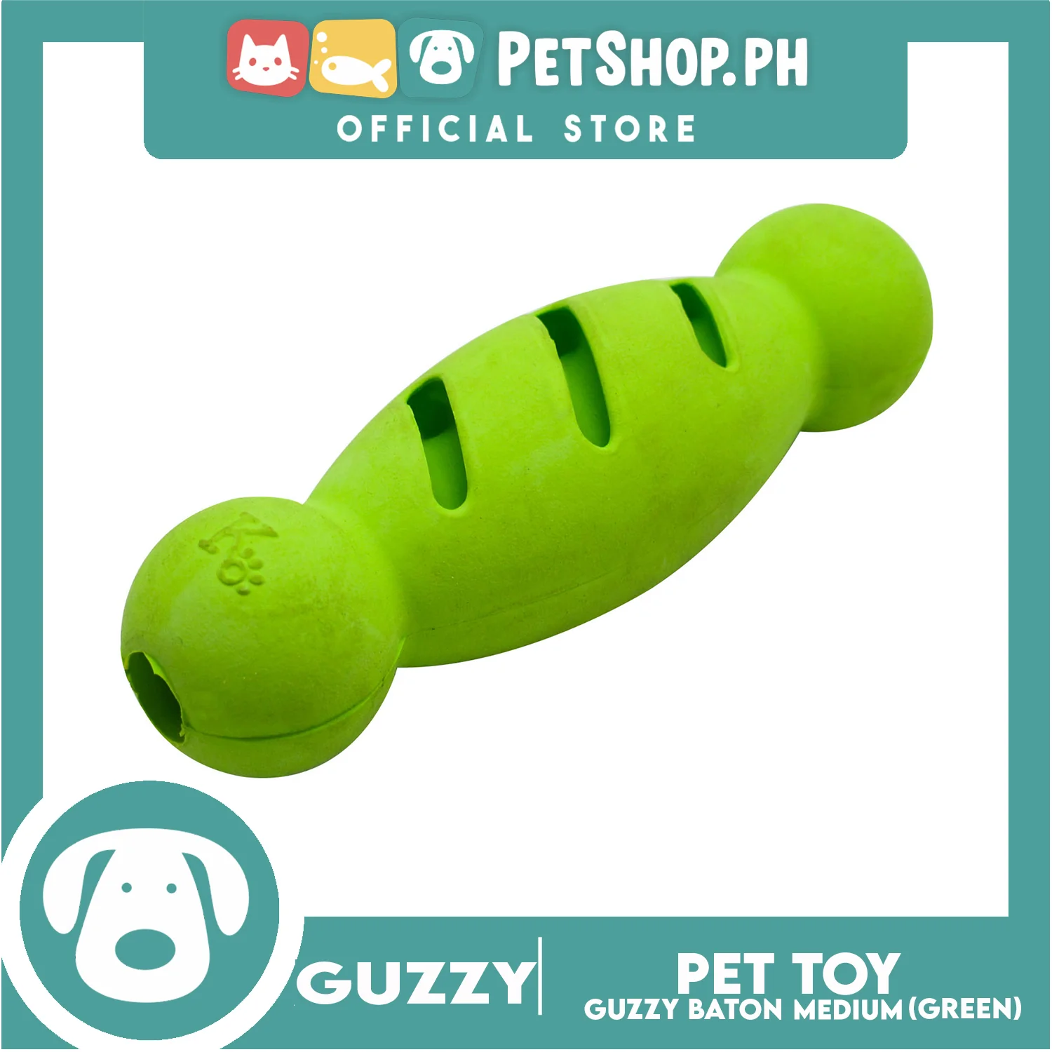 Guzzy Baton Adult Regular Training Toy, Green Color (Medium) Mixing Training, Play And Snack Time Dog Treat, Dog Toy - Image 2