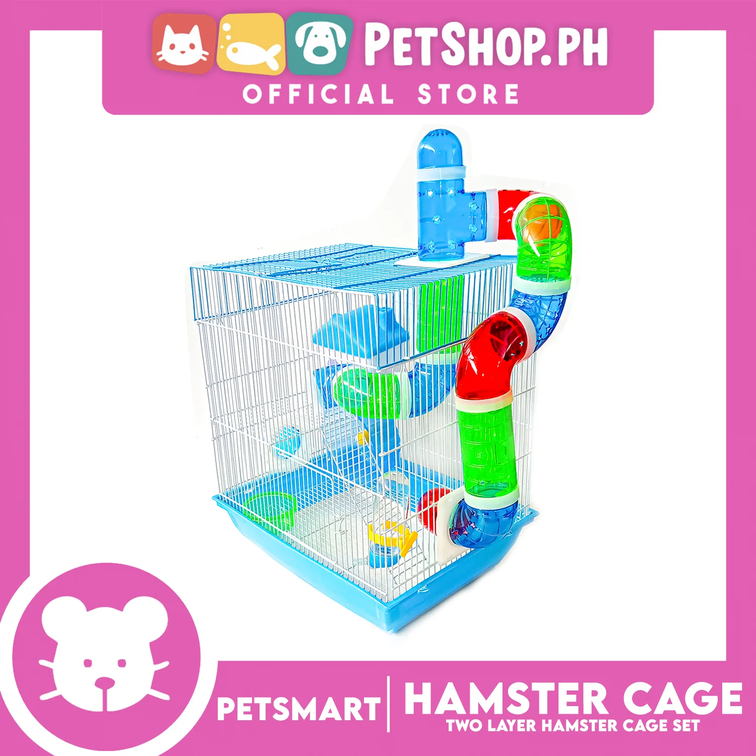 Hamster Cage (M021) Two Layer Hamster Cage Set 35cm x 28cm x 40cm - Image 2