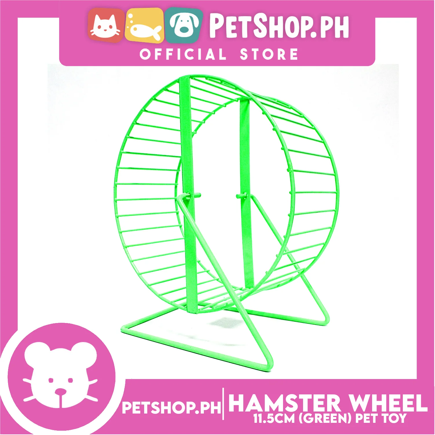 Hamster Wheel Green 11.5cm Metal Running Wheel - Image 3
