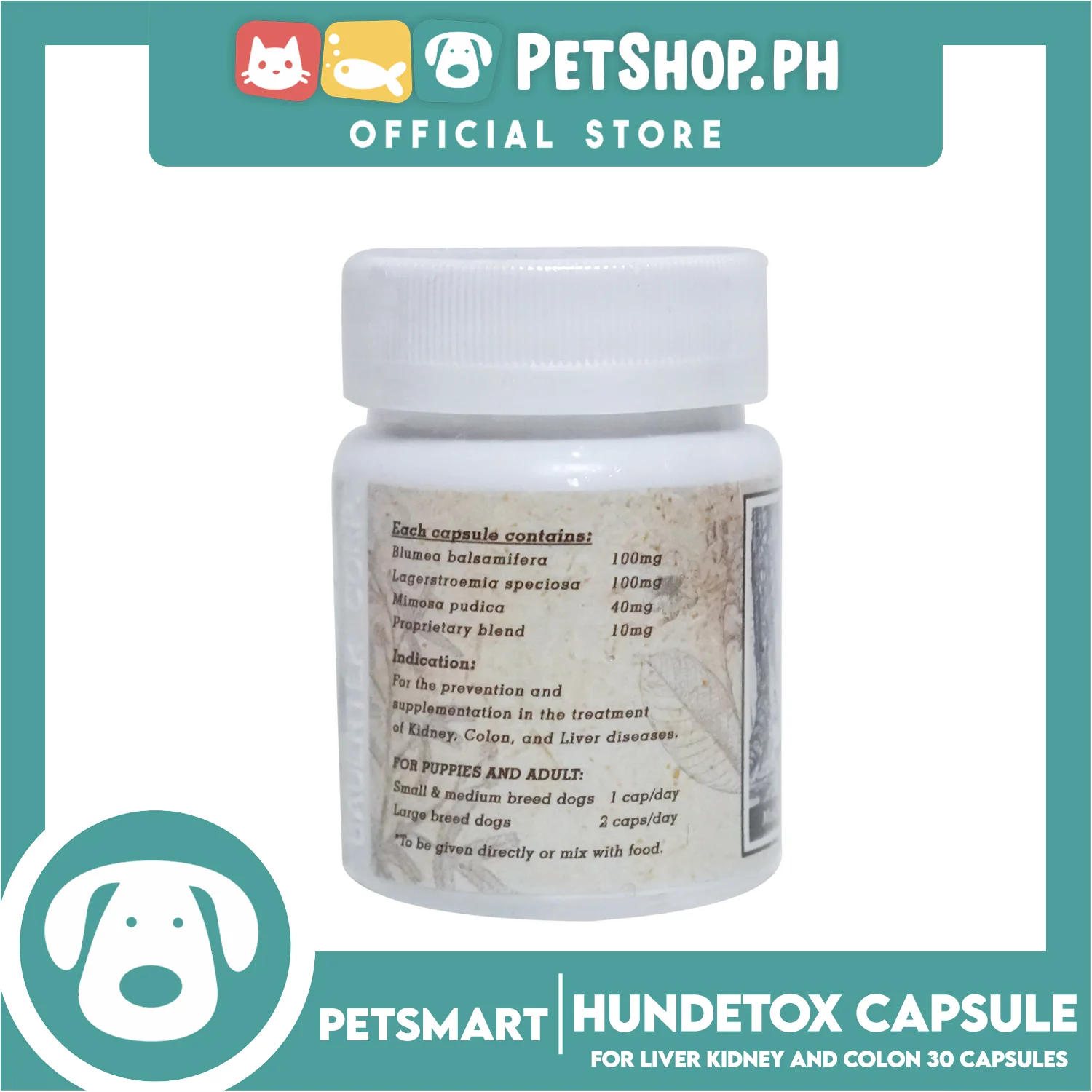 Hundetox Supplement 30 Capsule Protection for Kidney, Liver, Colon for Dogs - Image 3