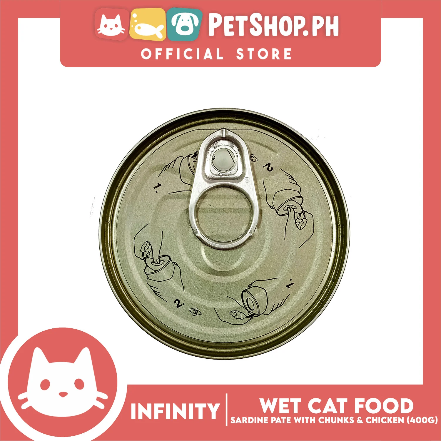 Infinity Real Fish Sardines Adult Cat Can Wet Food (Sardine Pate with Chunks and Chicken) 400g - Image 4