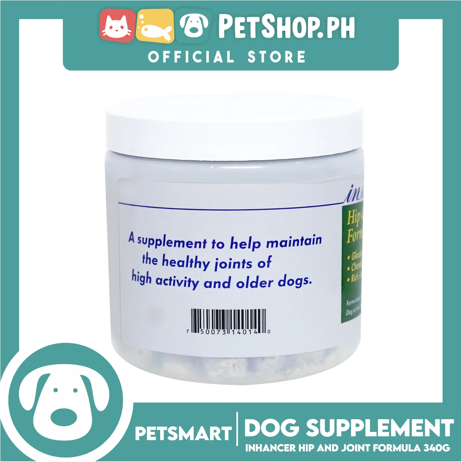 Inhancer Hip and Joint Formula 200pcs Glucosamine Chondroitin from Shark, Rich in Lecithin 340g Dog Supplement - Image 2