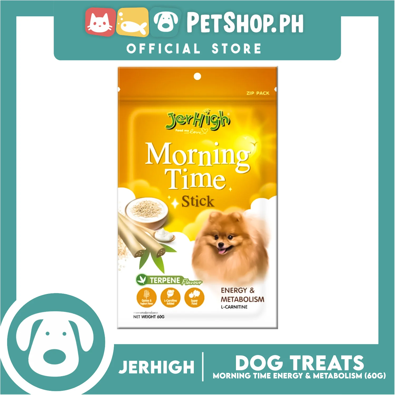 Jerhigh Dog Treats (Morning Stick) Terpene Flavor 60g - Image 2