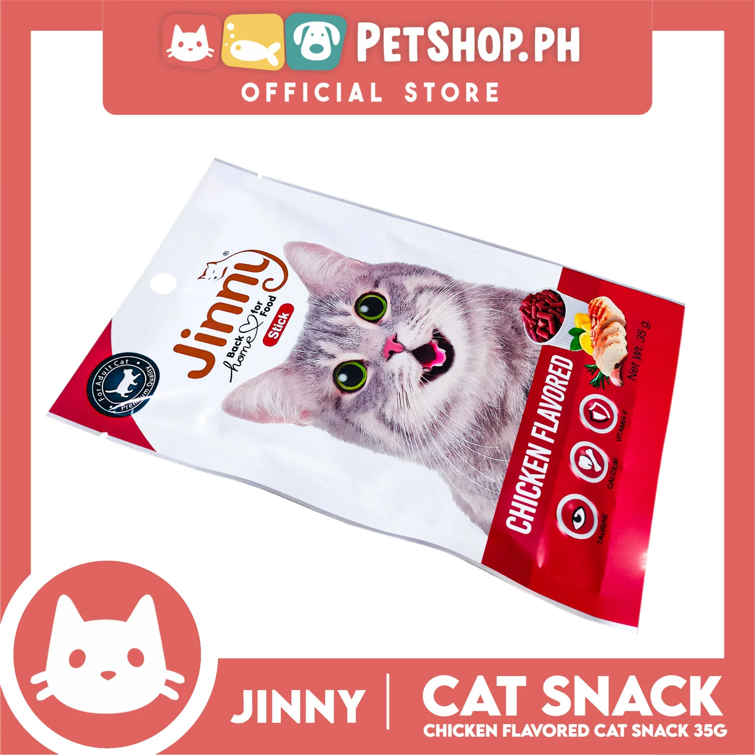 Jinny Cat Stick Treats 35g (Chicken Flavored) Cat Food, Cat Snacks - Image 3