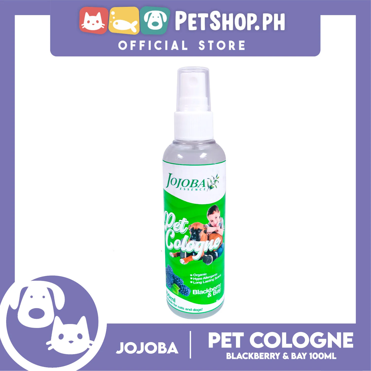 Jojoba Essence Pet Cologne Spray 100ml (Blackberry And Bay Scent) - Image 4