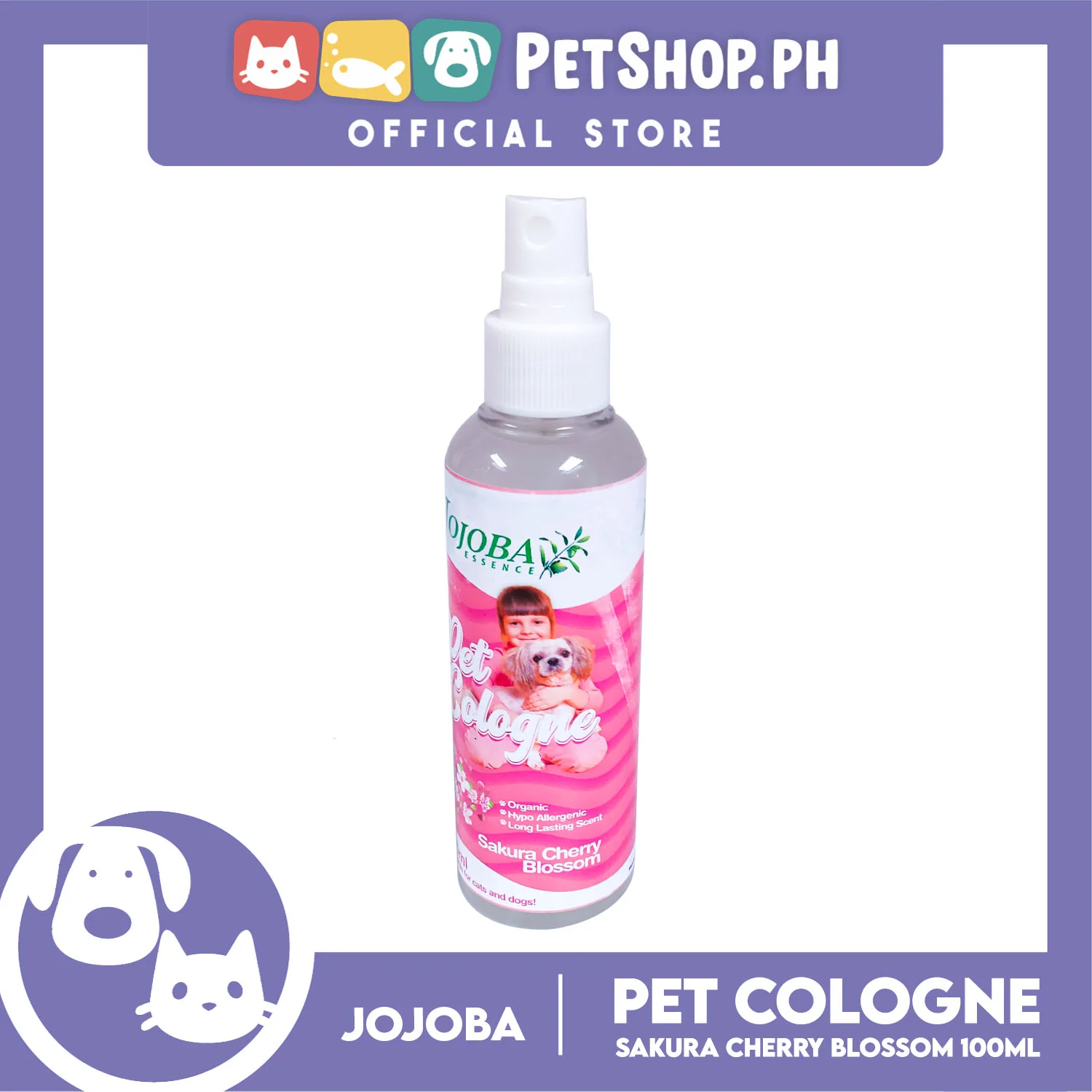 Jojoba Essence Pet Cologne Spray 100ml (Sakura Cherry Blossom Scent) Organic, Hypo Allergenic, Long Lasting Scent, Pet Cologne For Cats And Dogs - Image 3
