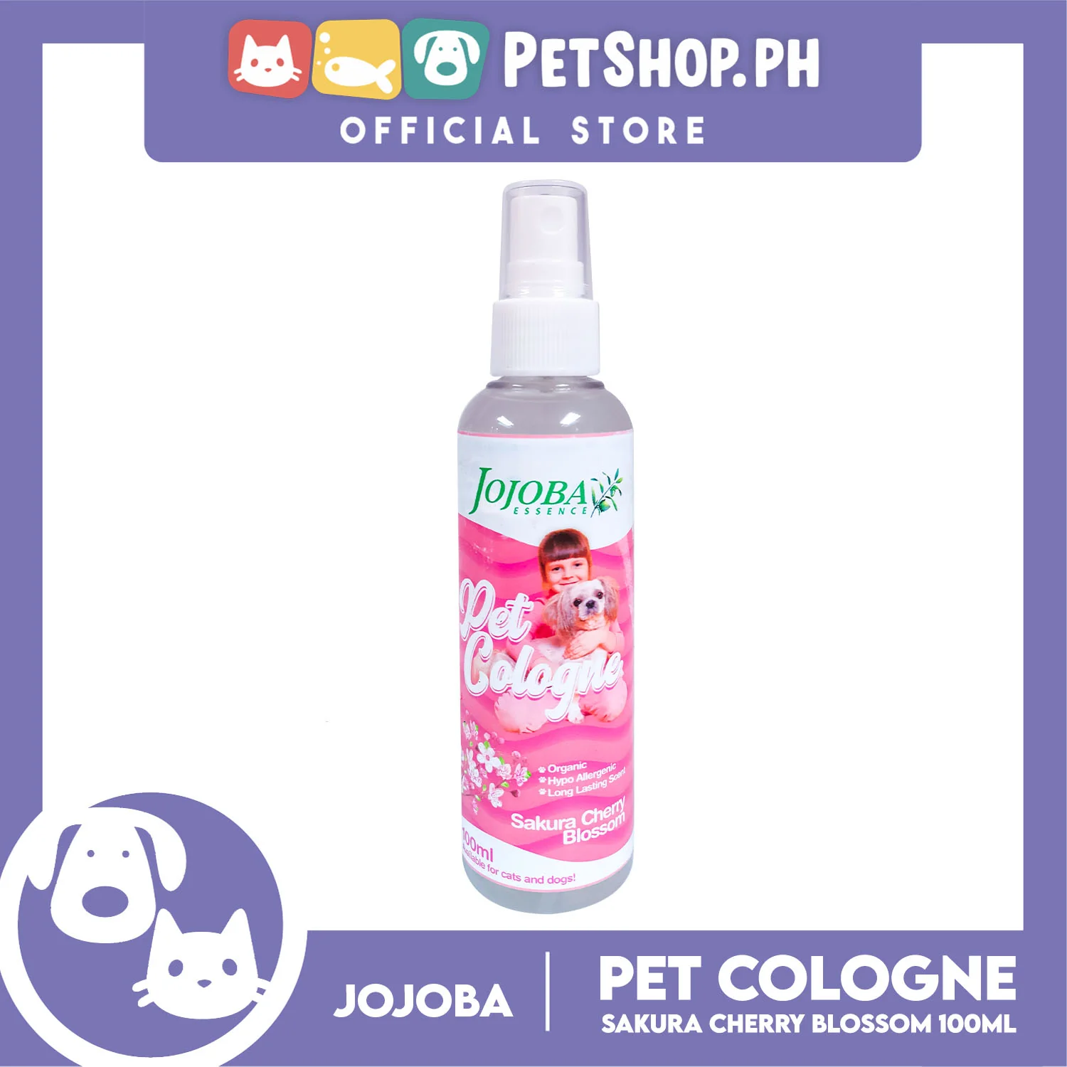 Jojoba Essence Pet Cologne Spray 100ml (Sakura Cherry Blossom Scent) Organic, Hypo Allergenic, Long Lasting Scent, Pet Cologne For Cats And Dogs - Image 4