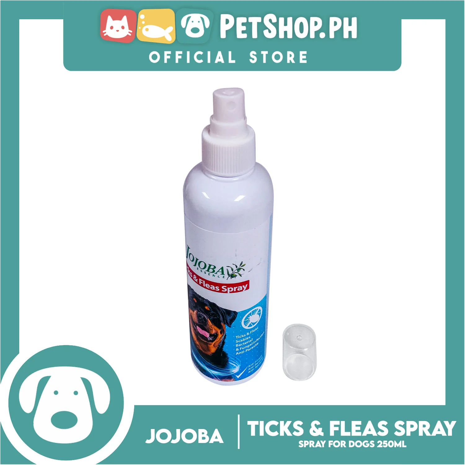 Jojoba Essence Ticks And Fleas Spray 250ml Anti-Fungal, Anti-Parasite, Anti-Bacterial For Dogs - Image 3