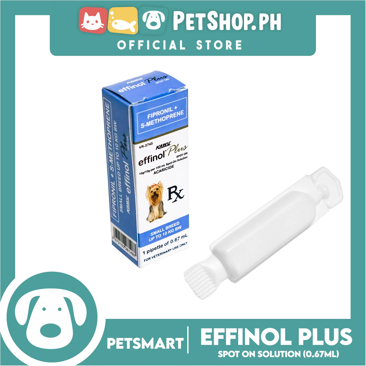 Kawu Effinol Plus Spot On (Fipronil + S-Methoprene) 0.67ml For Small Breed Up To 10kg - Image 3