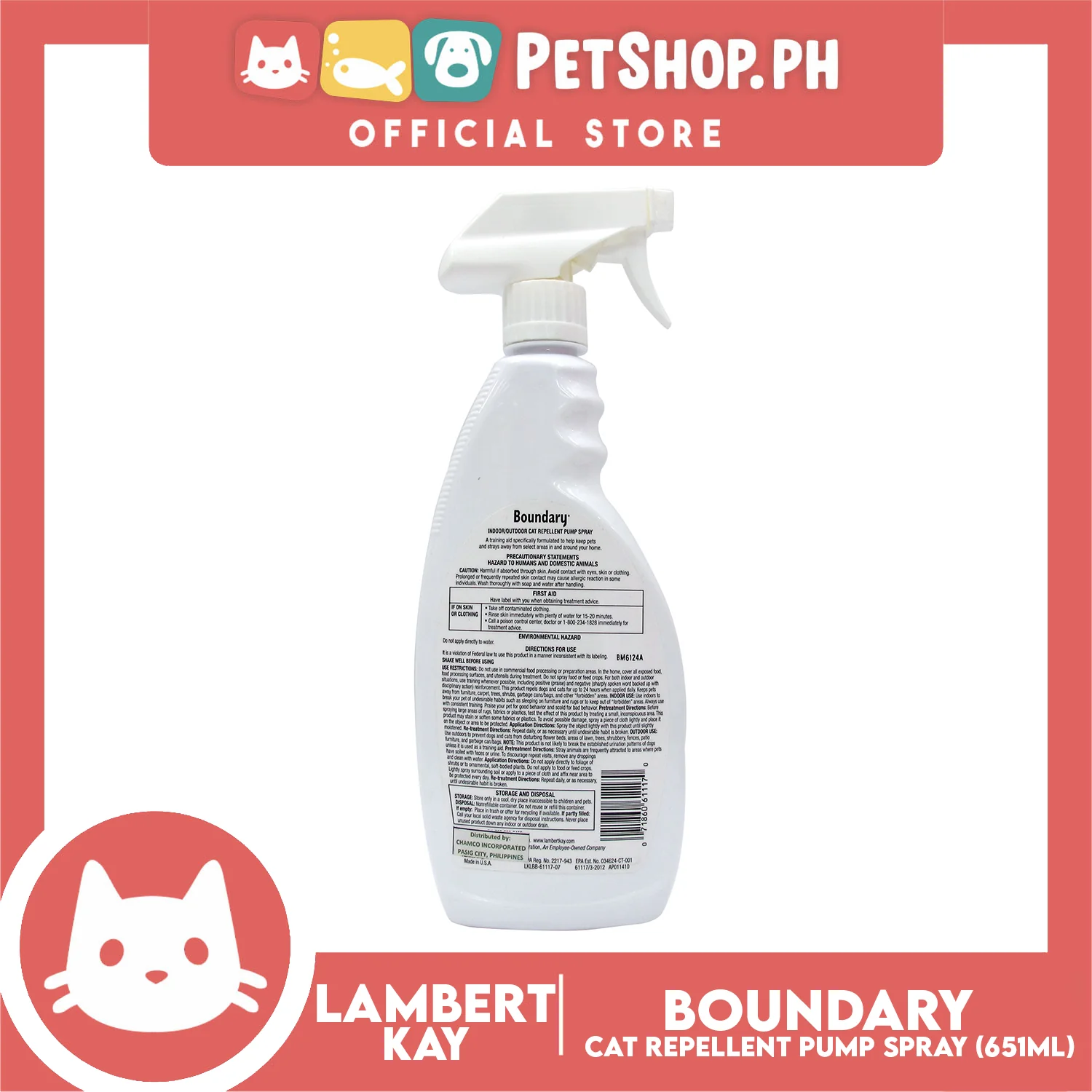 Lambert Kay Boundary Indoor and Outdoor 651ml Cat Repellent Spray - Image 3