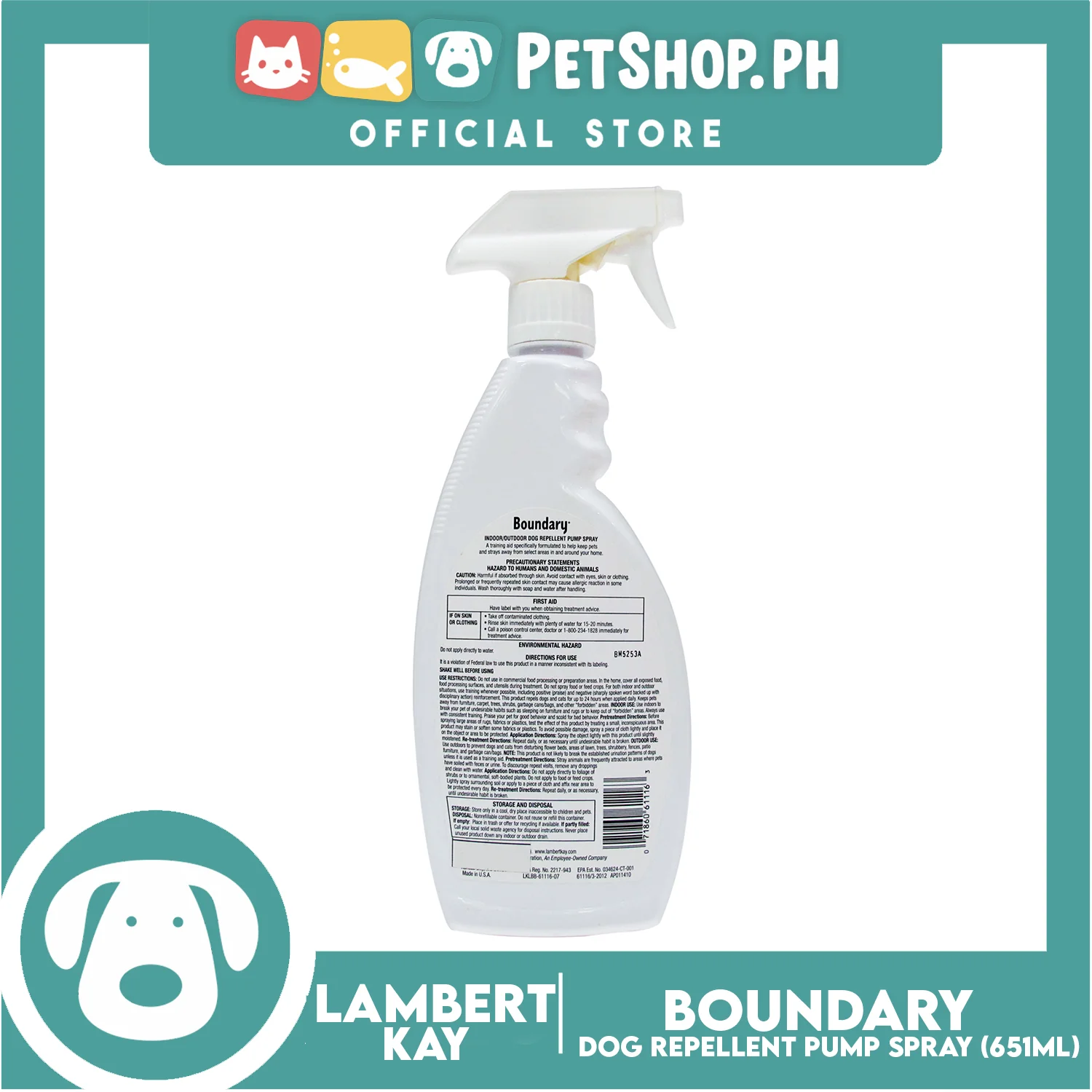 Lambert Kay Boundary Indoor and Outdoor 651ml Dog Repellent Spray - Image 3