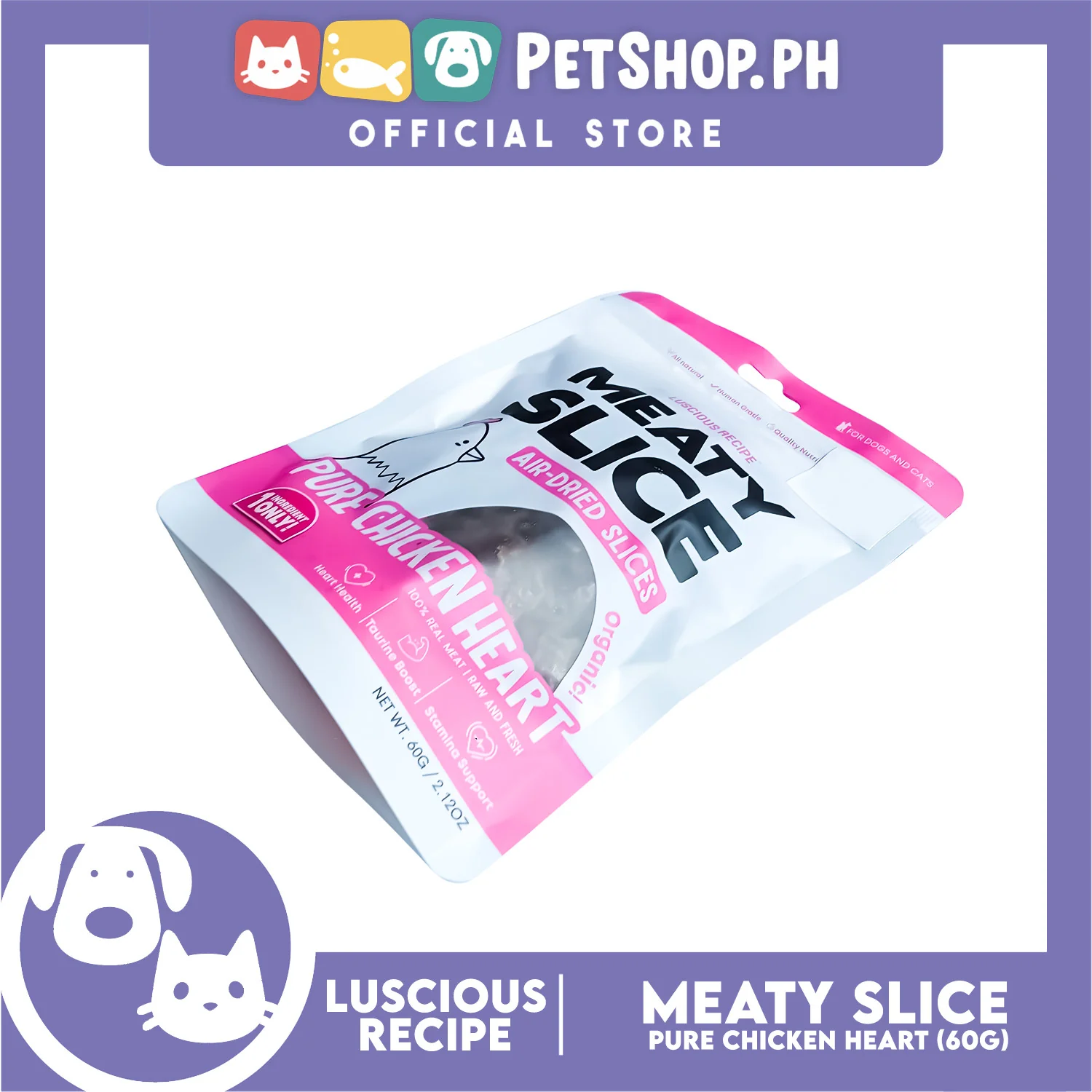 Luscious Recipe Meaty Slice Air Dried Slice (Pure Chicken Liver) Pet Treats 60g - Image 3