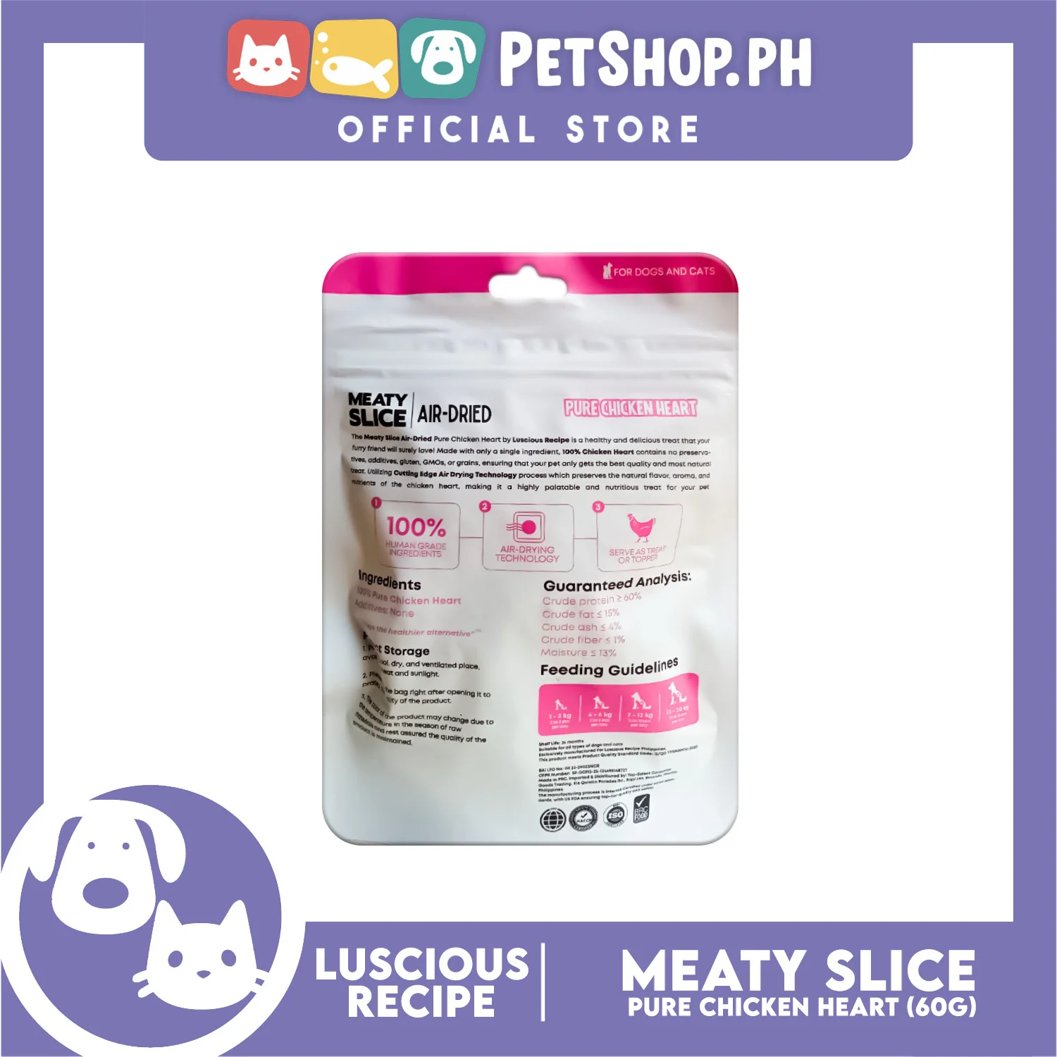 Luscious Recipe Meaty Slice Air Dried Slice (Pure Chicken Liver) Pet Treats 60g - Image 4