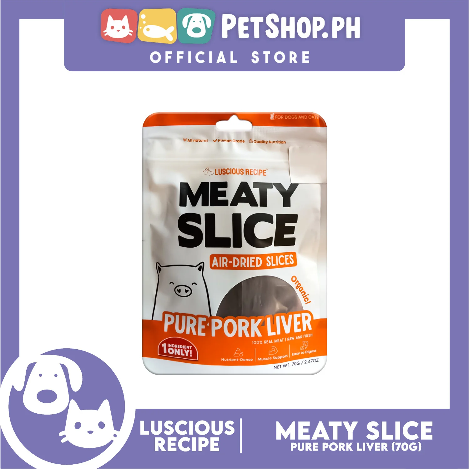 Luscious Recipe Meaty Slice Air Dried Slice (Pure Pork Liver) Pet Treats 70g - Image 2