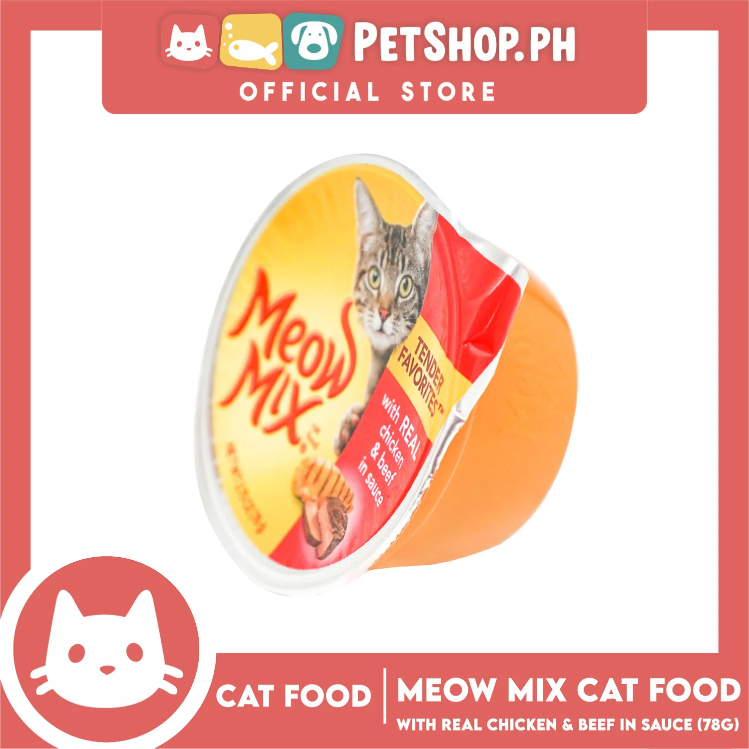Meow Mix Tender Favorites with Real Chicken and Beef in Sauce 78g - Image 4