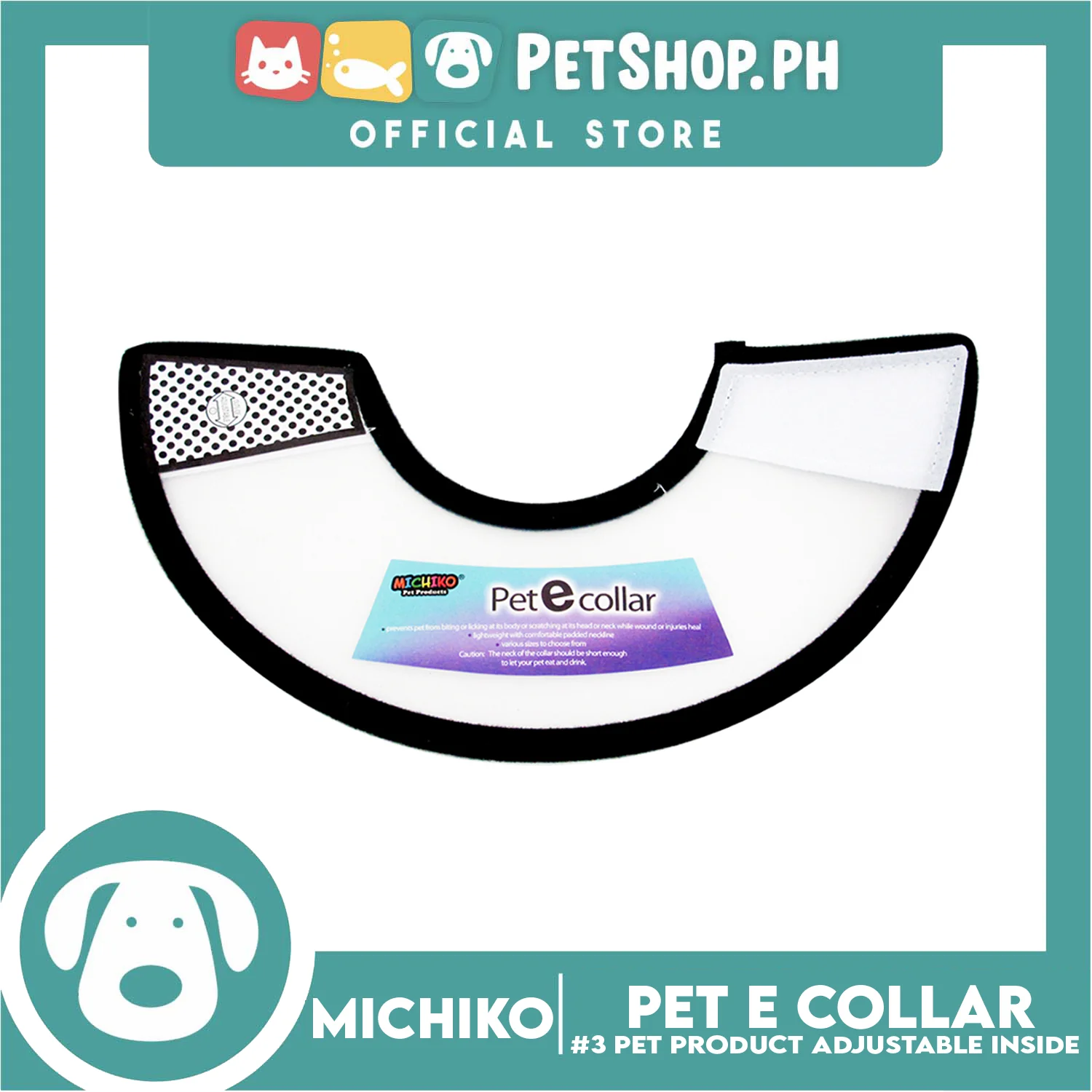 Michiko Pet E. Collar #3 Anti-Lick Anti-Bite Protection Cover Neck Cone For Cats And Dogs - Image 2