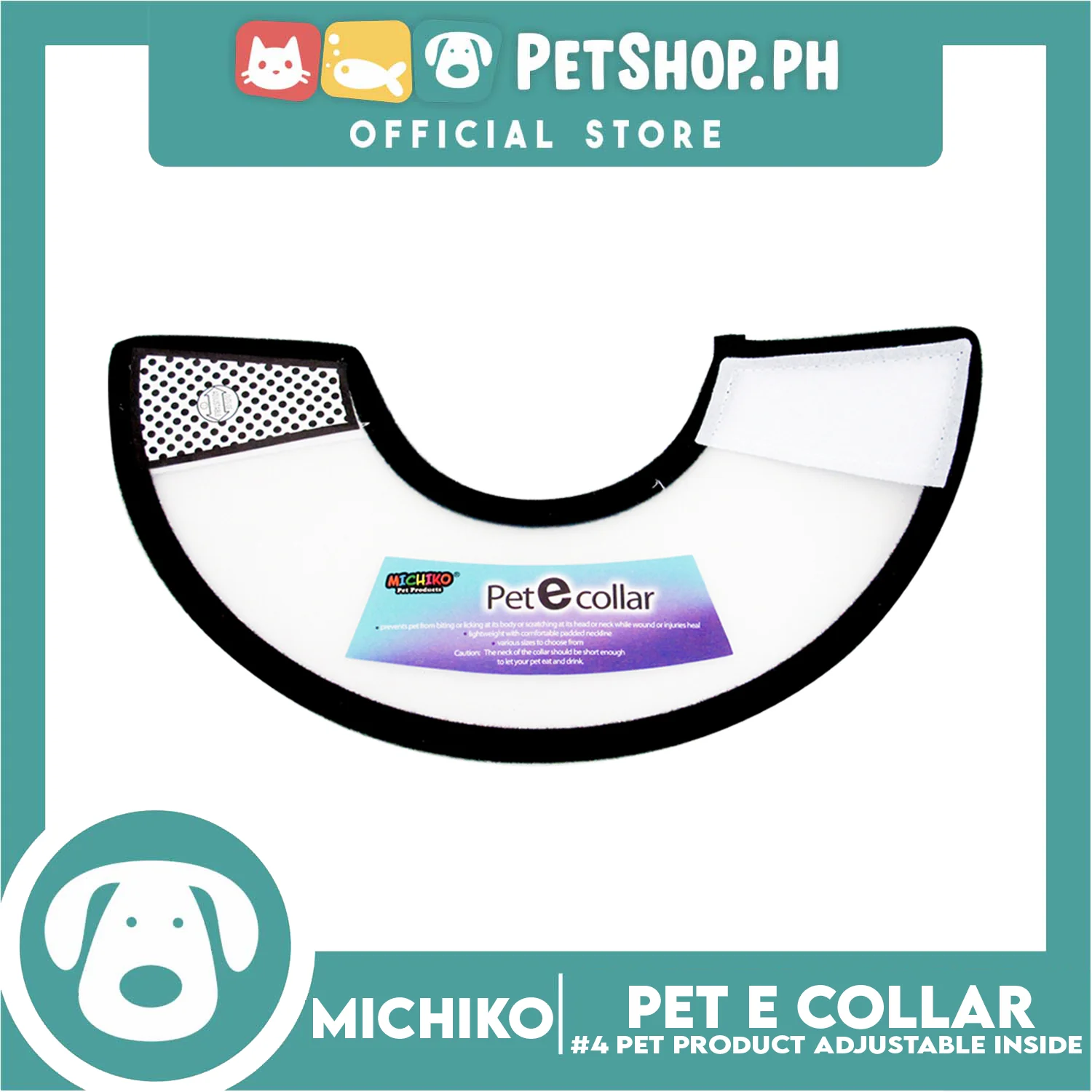 Michiko Pet E. Collar #4 Anti-Lick Anti-Bite Protection Cover Neck Cone For Cats And Dogs - Image 2
