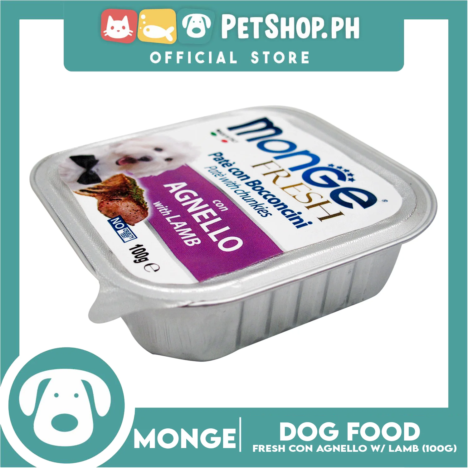 Monge Fresh Pate And Chunkies 100g (Agnello With Lamb) Dog Wet Food - Image 3