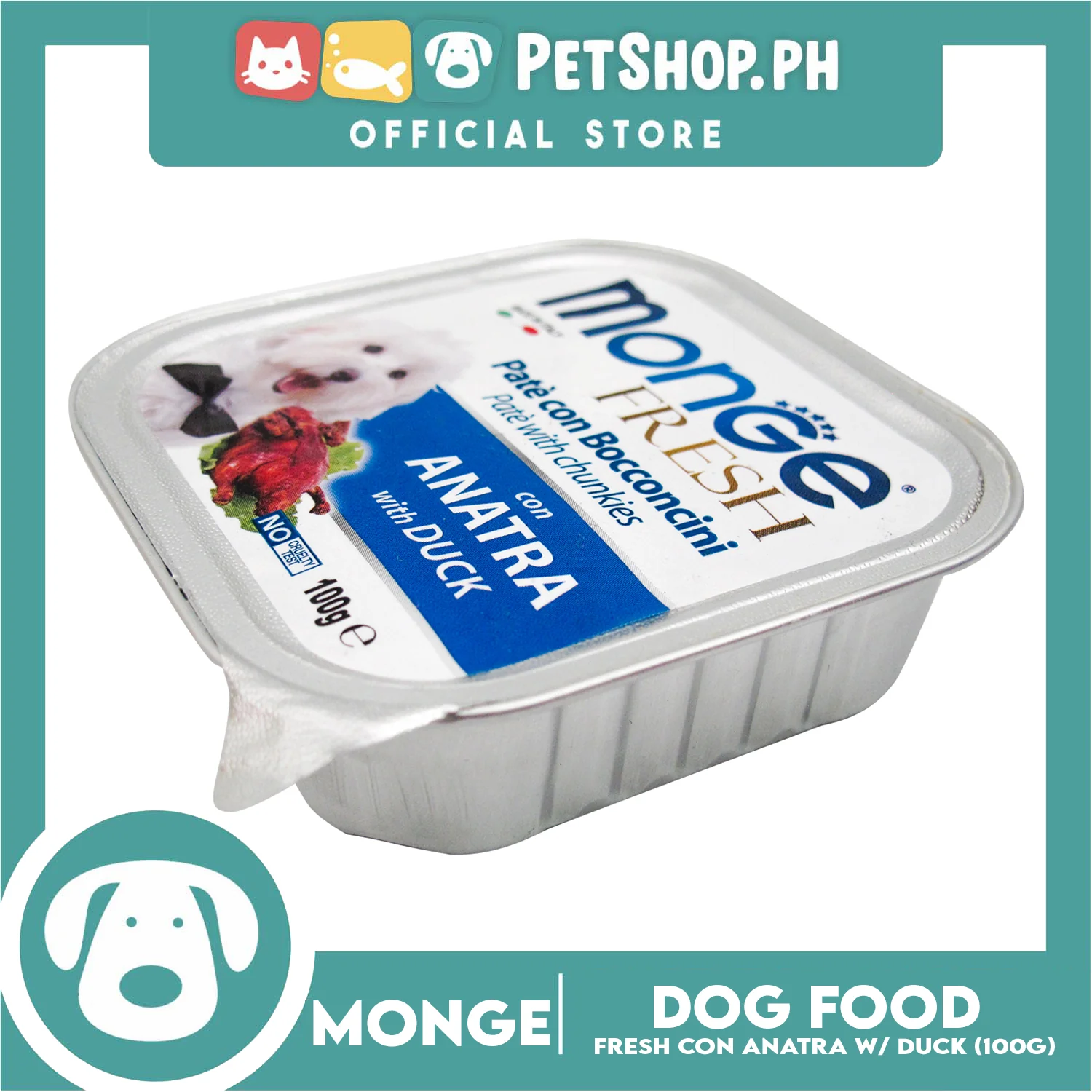 Monge Fresh Pate And Chunkies 100g (Anatra With Duck) Dog Wet Food - Image 3