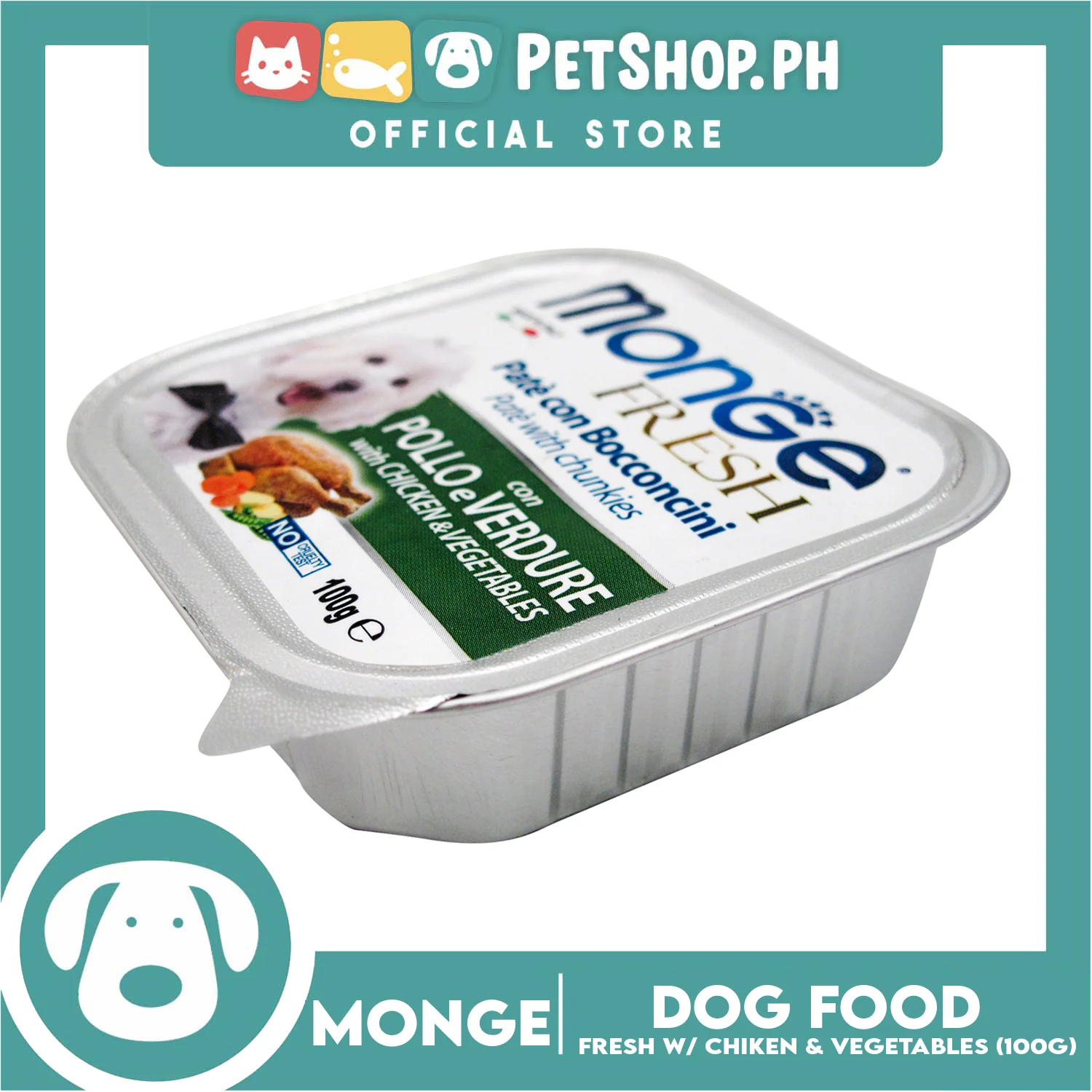 Monge Fresh Pate And Chunkies 100g (Chicken And Vegetable) Dog Wet Food - Image 3