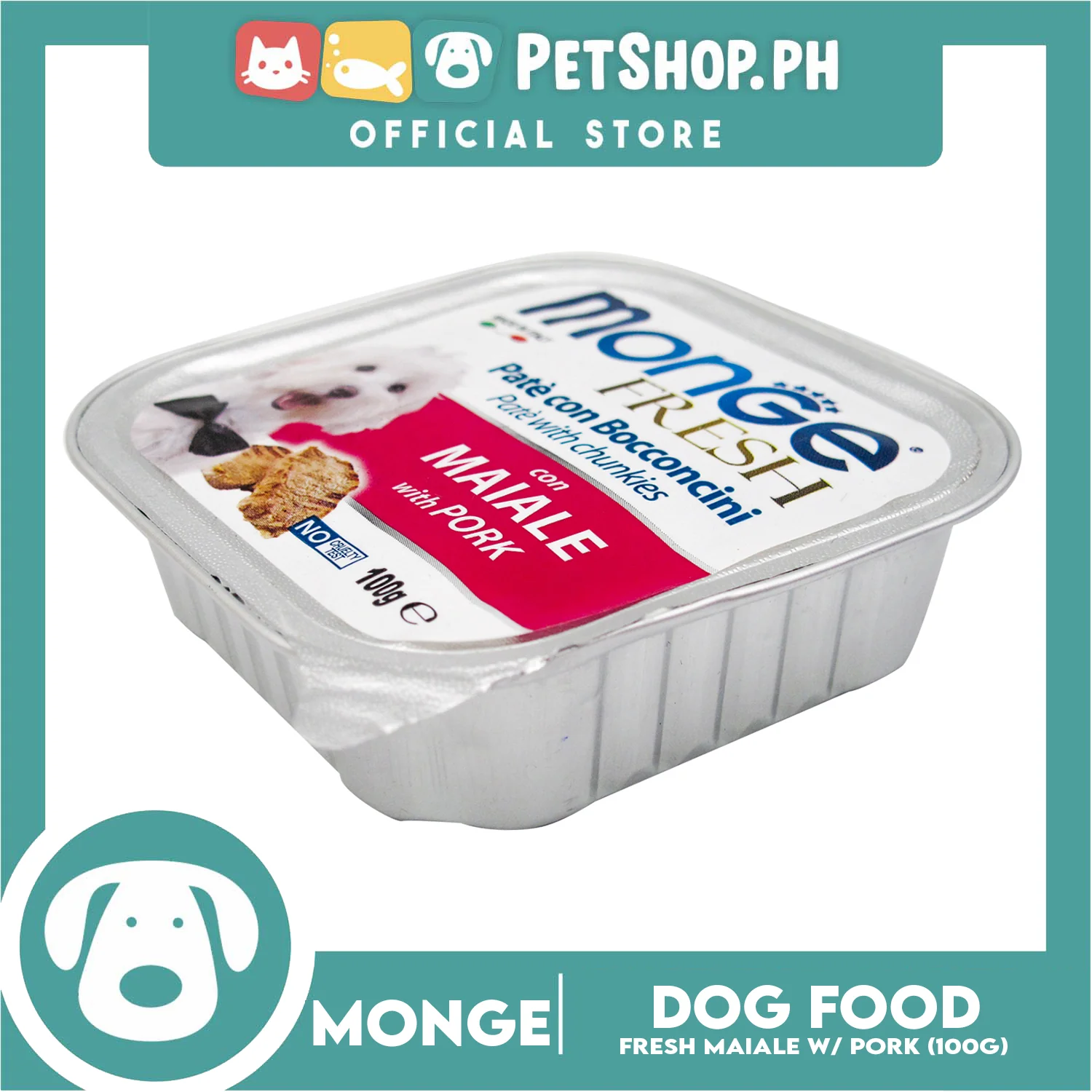 Monge Fresh Pate And Chunkies 100g (Maiale With Pork) Dog Wet Food - Image 3