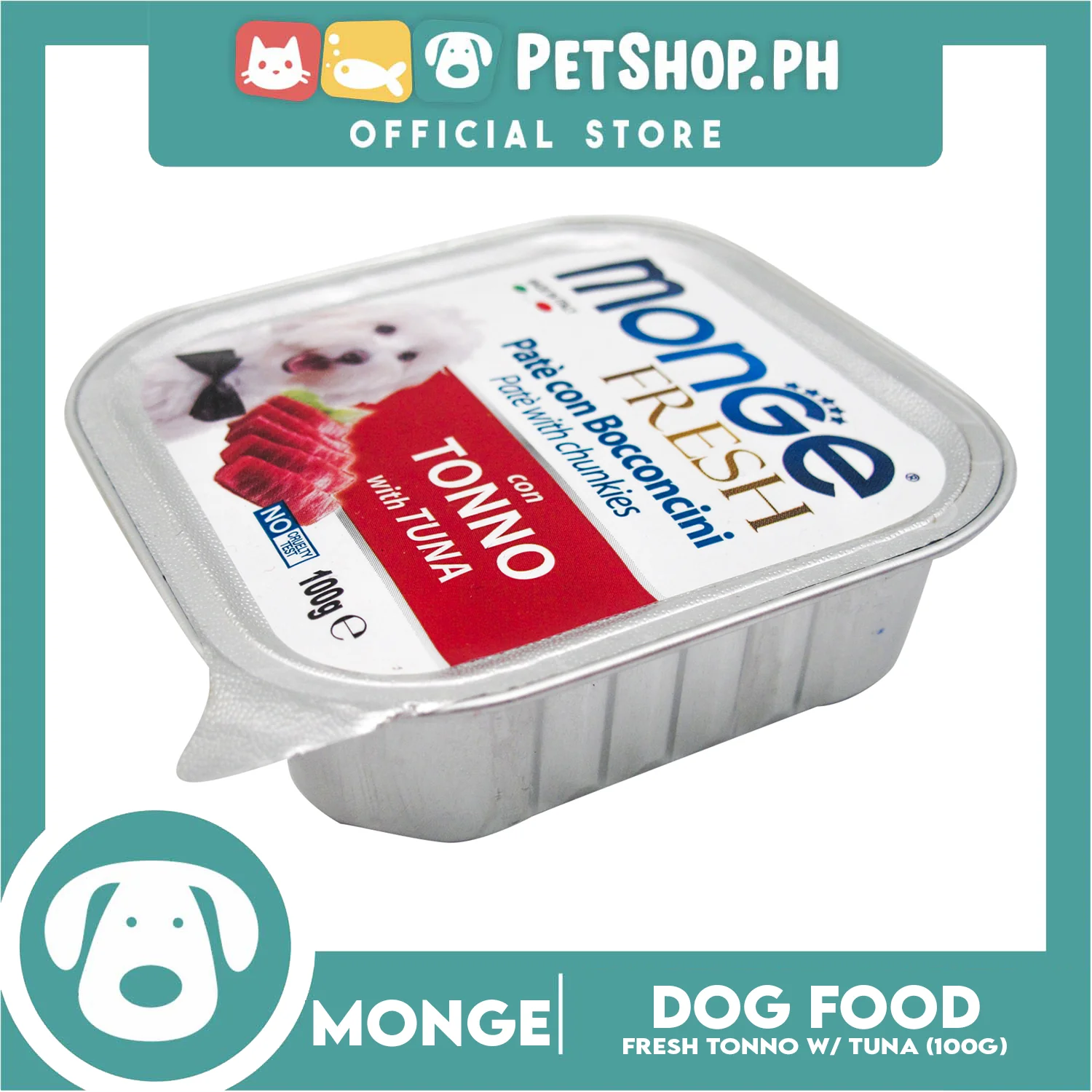 Monge Fresh Pate And Chunkies 100g (Tonno With Tuna) Dog Wet Food - Image 3