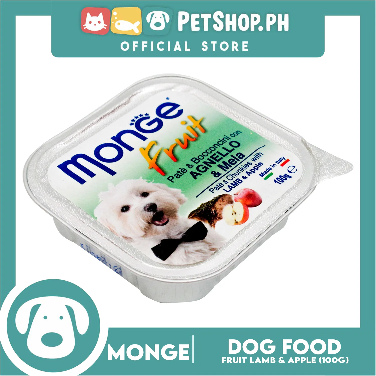 Monge Fruit Pate And Chunkies 100g (Lamb And Apple) Dog Wet Food - Image 3