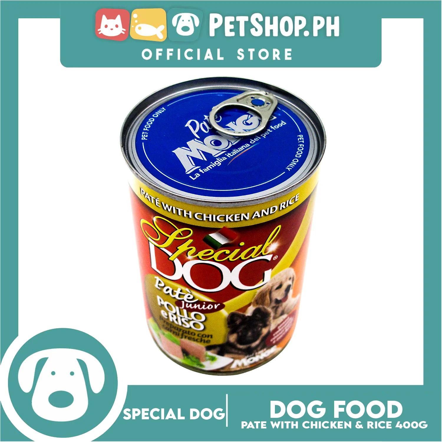 Monge Special Dog Pate Junior 400g (Pate With Chicken And Rice) Dog Wet Food, Dog Canned Food - Image 3