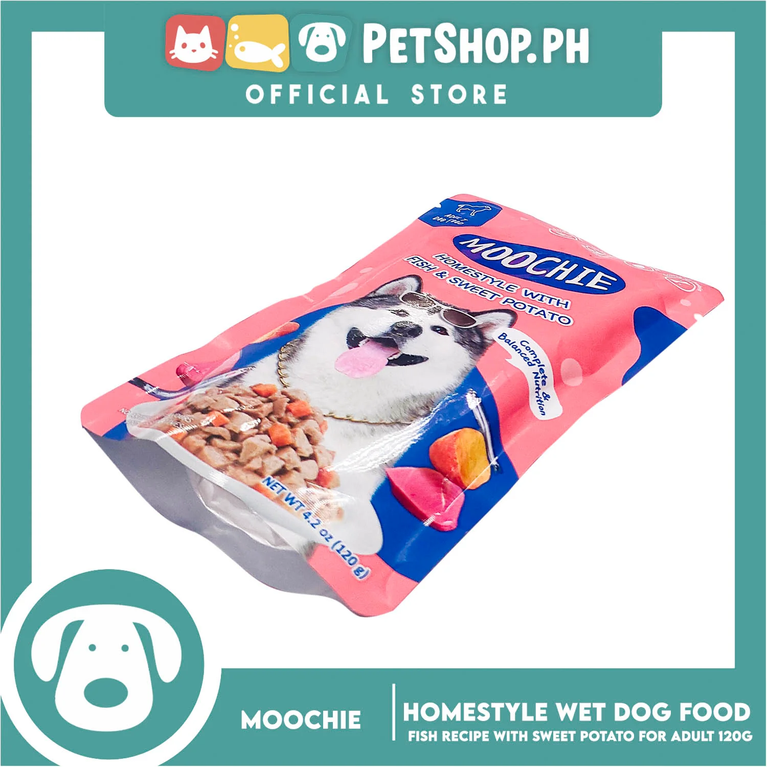 Moochie Dog Wet Food for Adult 120g (Homestyle with Fish and Sweet Potato) - Image 2