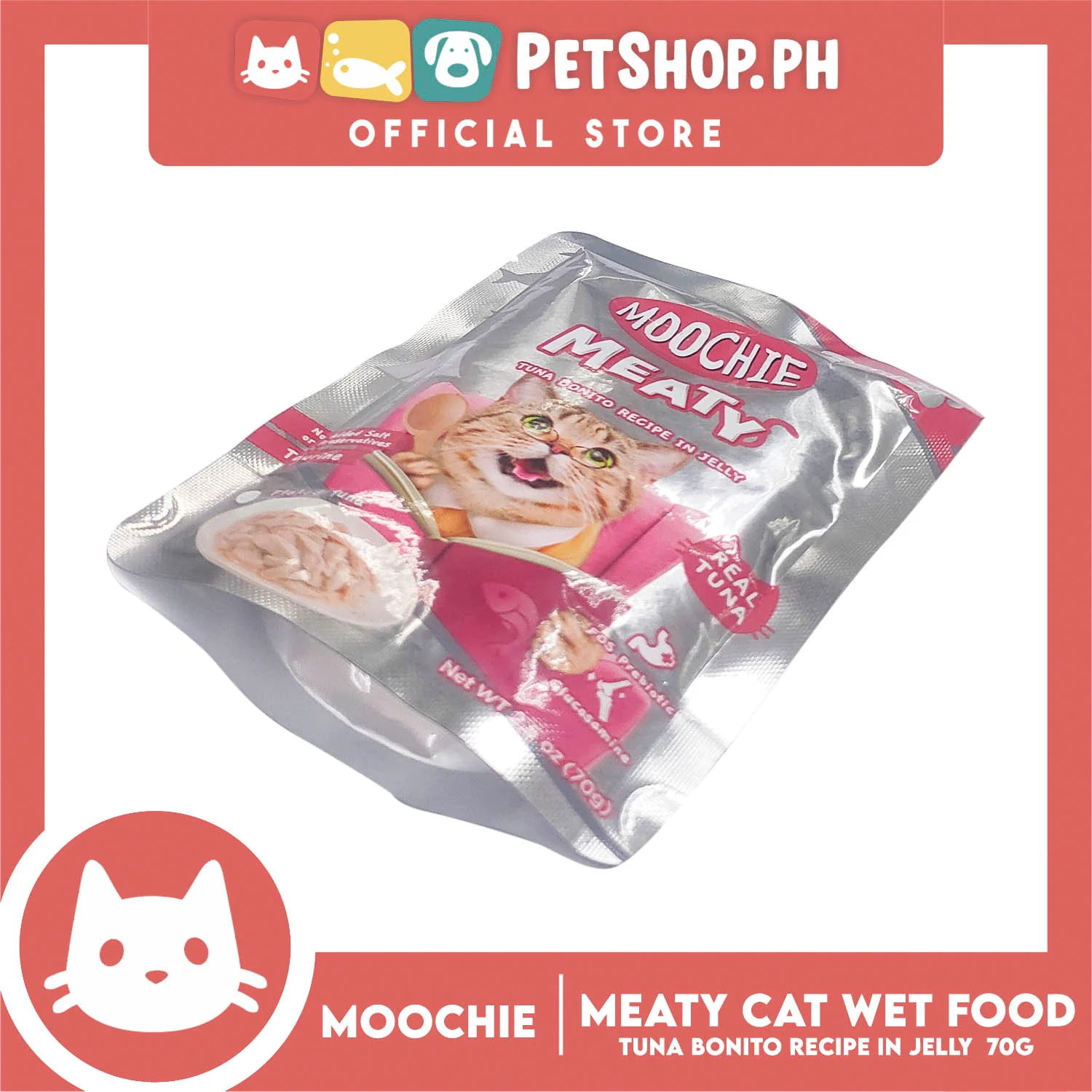 Moochie Meaty Cat Wet Food Tuna Bonito Recipe in Jelly for Senior 70g - Image 2