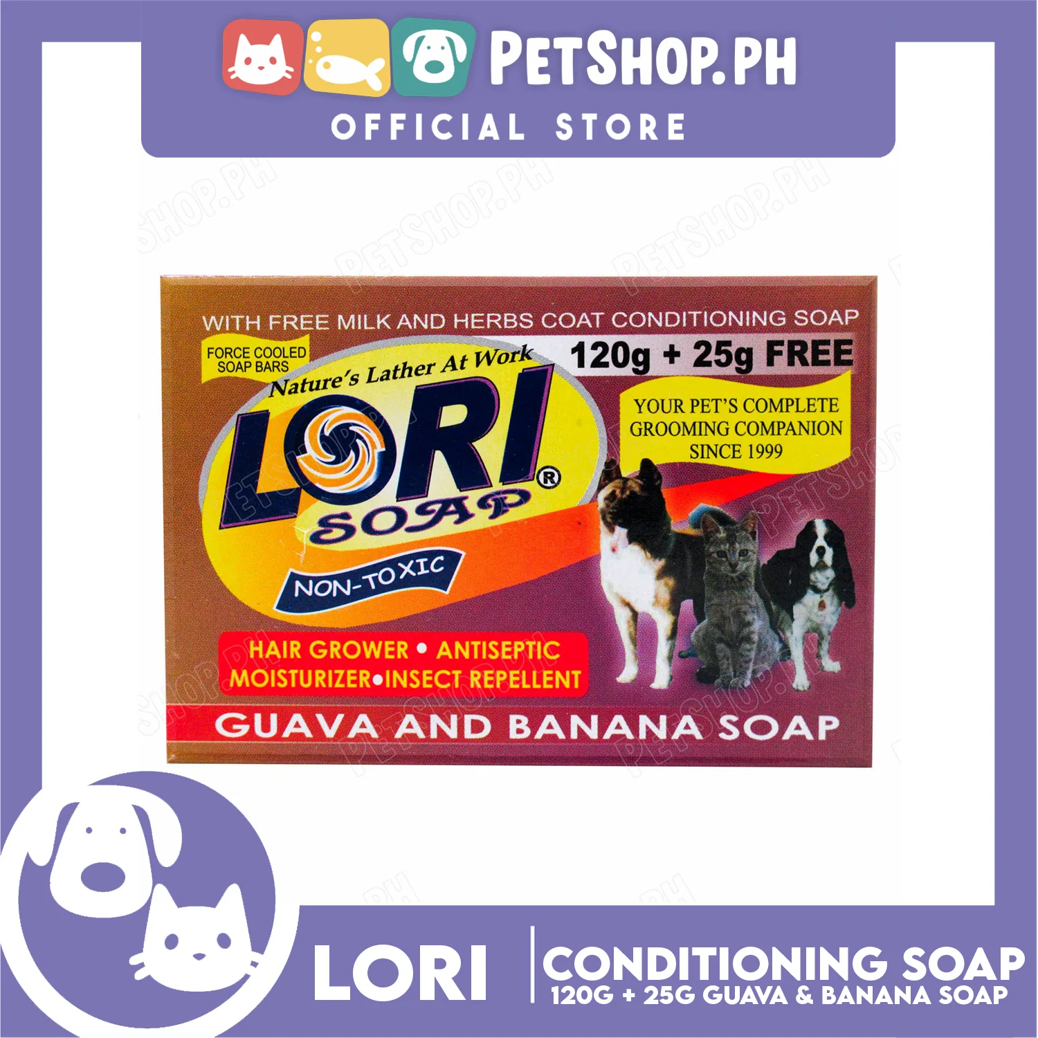 Nature's Lather At Work Lori Soap Non-Toxic 120g (Guava And Banana Soap) Dog Soap, Dog Grooming - Image 2
