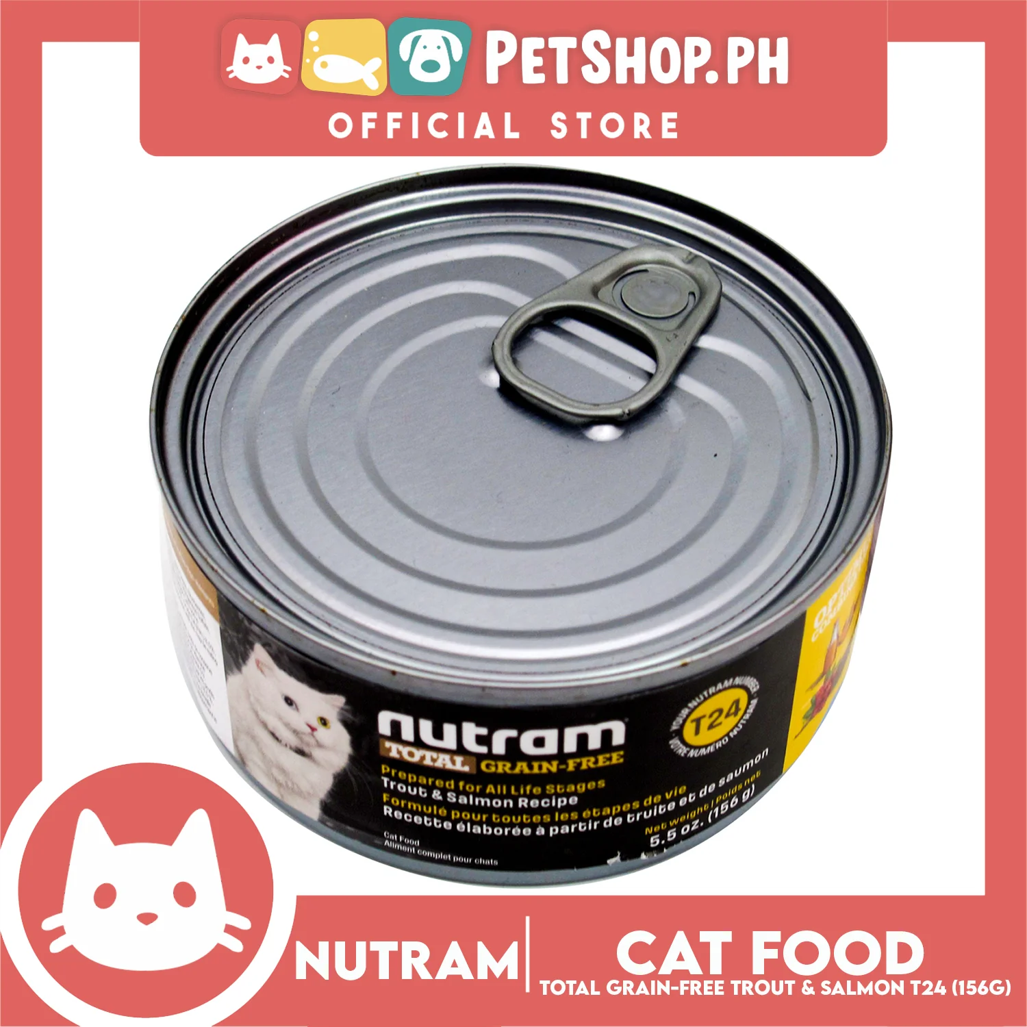 Nutram T24 Total Grain-Free Trout and Salmon Meal Recipe Cat Food - Image 3