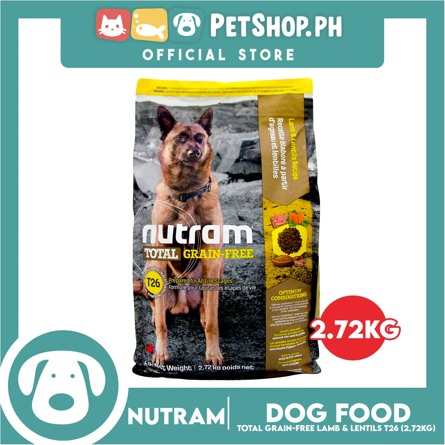 Nutram T26 Total Grain-Free Lamb and Lentils Recipe Dog Food - Image 4