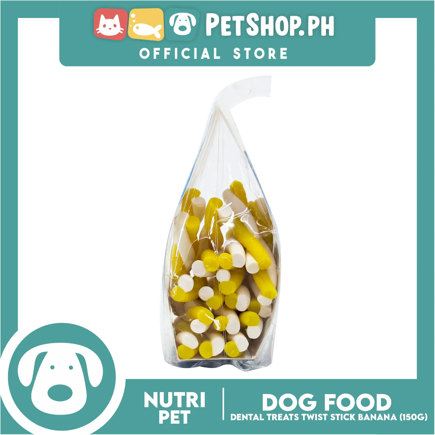 Nutripet Dental Treats Twist Sticks Banana and Milk Dog Treats - (529) - Image 2