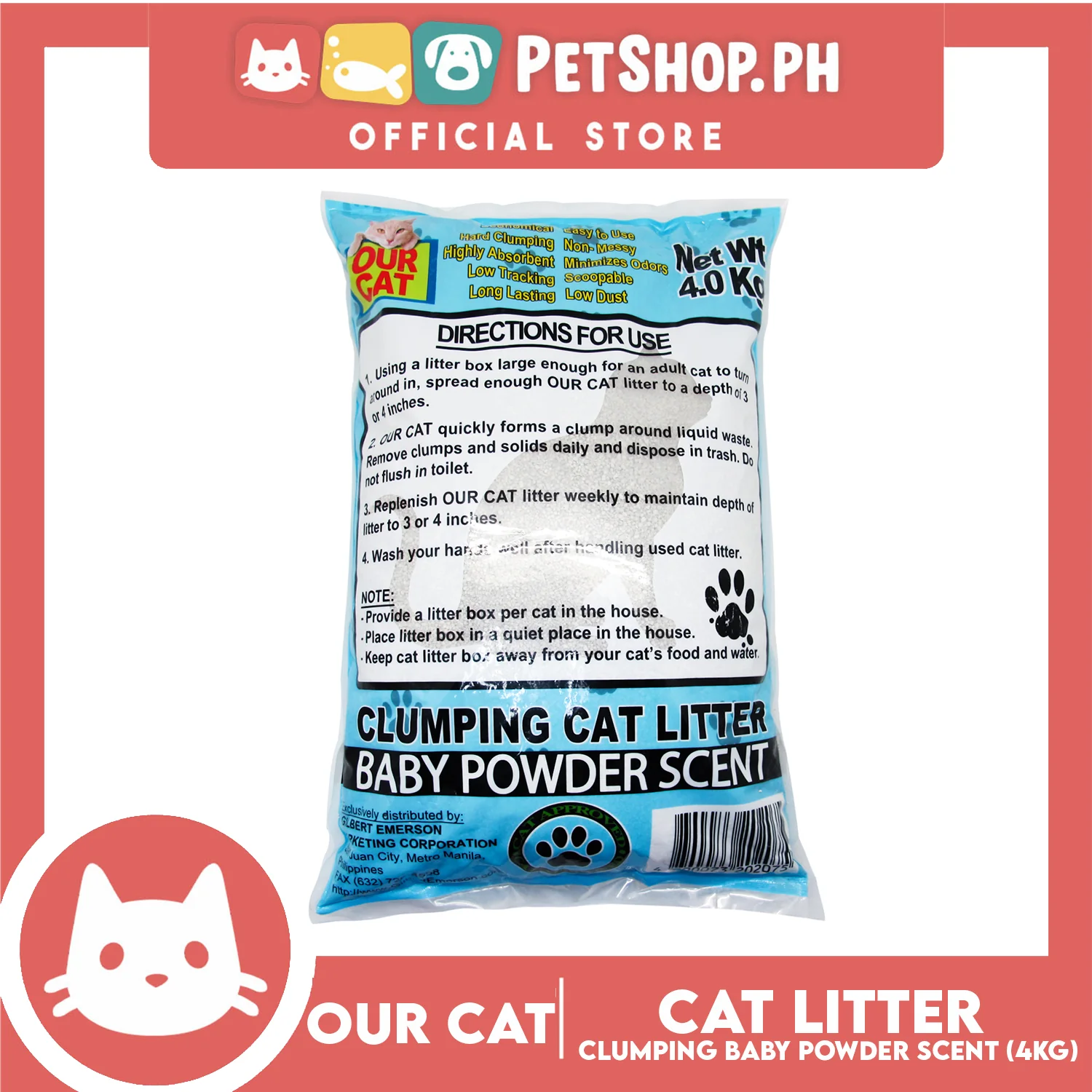 Our Cat Clumping Cat Litter Baby Powder Scent - Image 3