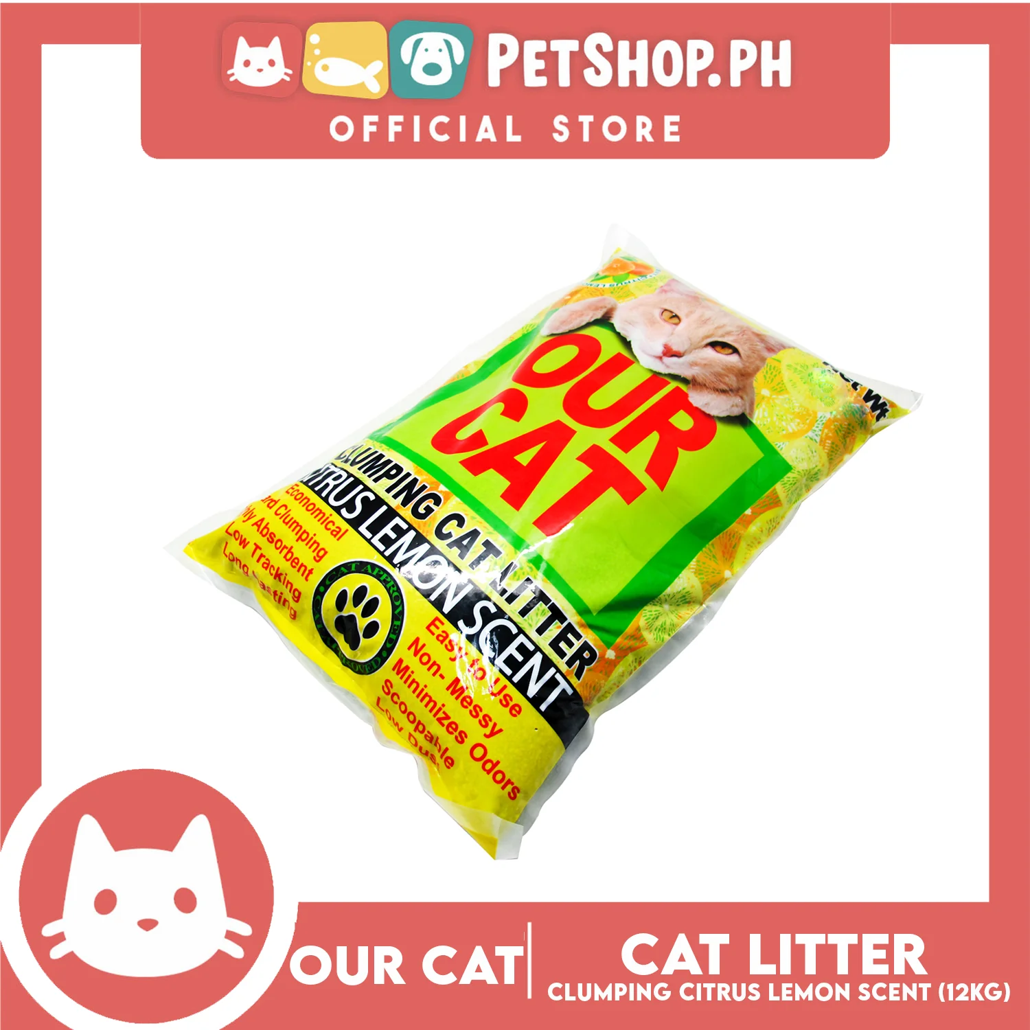 Our Cat Clumping Cat Litter Citrus Lemon Scent - Image 3