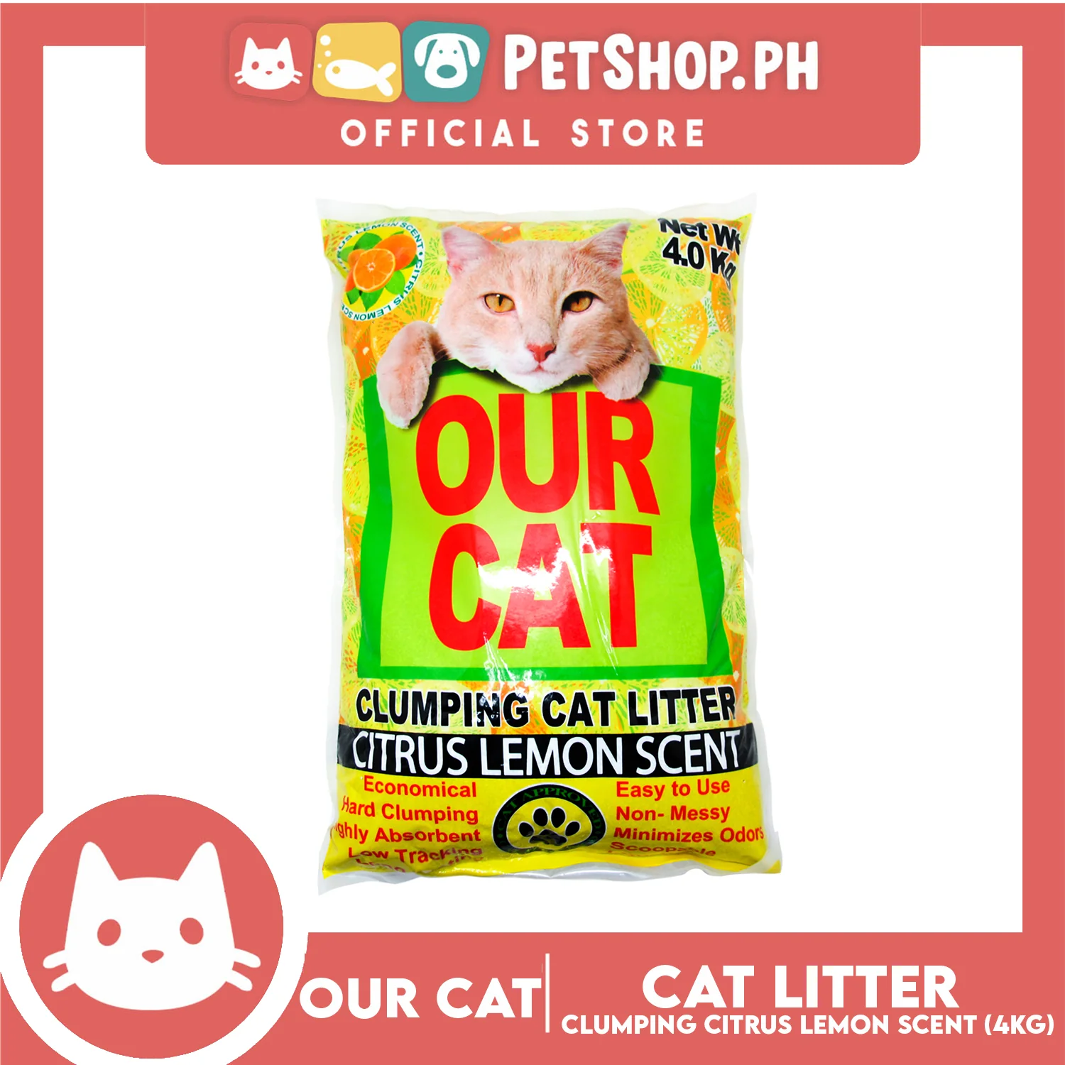 Our Cat Clumping Cat Litter Citrus Lemon Scent - Image 5