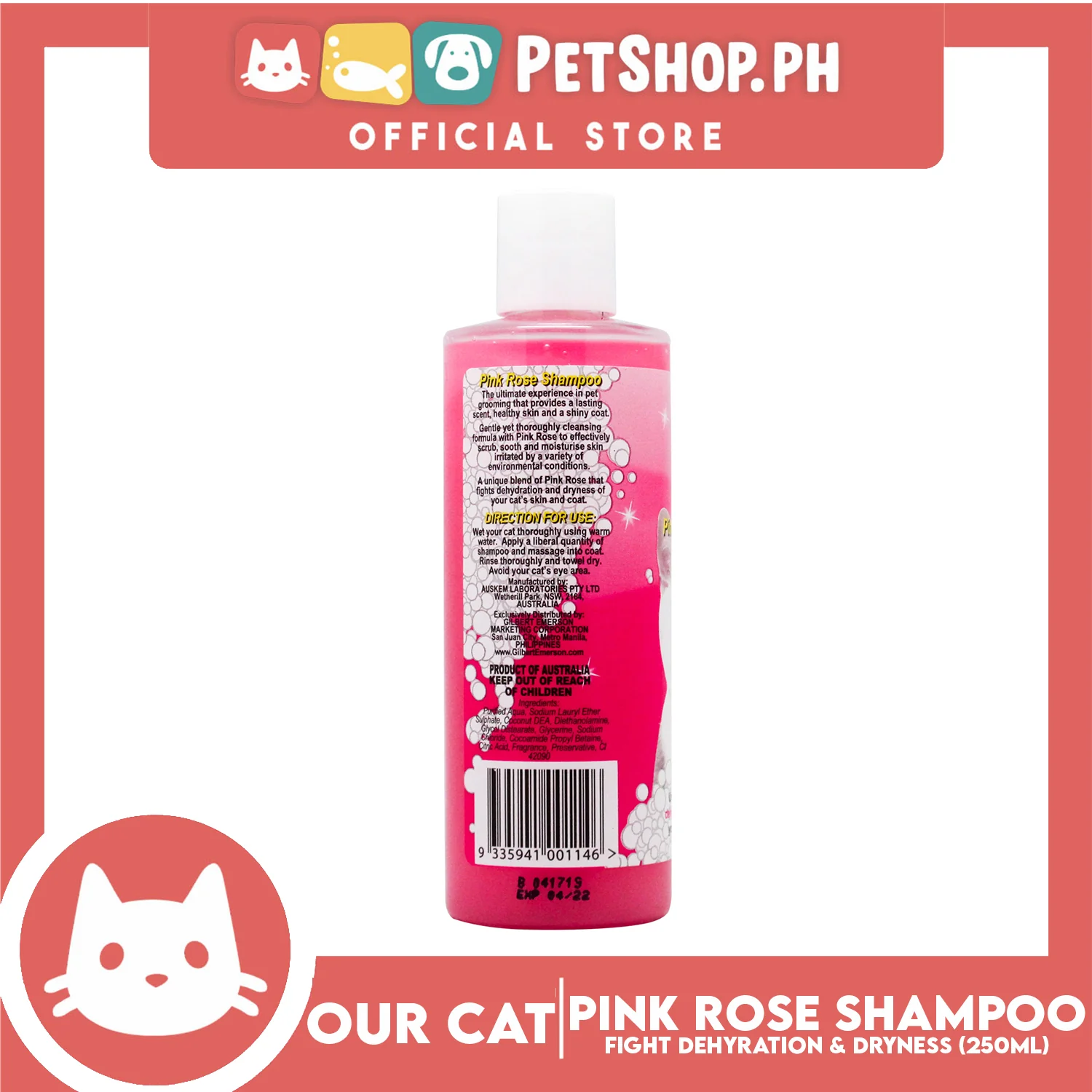 Our Cat Pink Rose Shampoo 250mL - Image 3