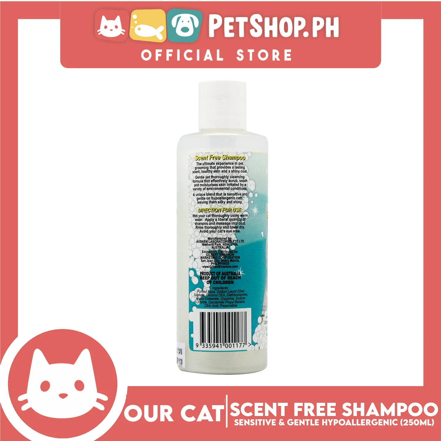 Our Cat Scent Free Shampoo 250mL - Image 3