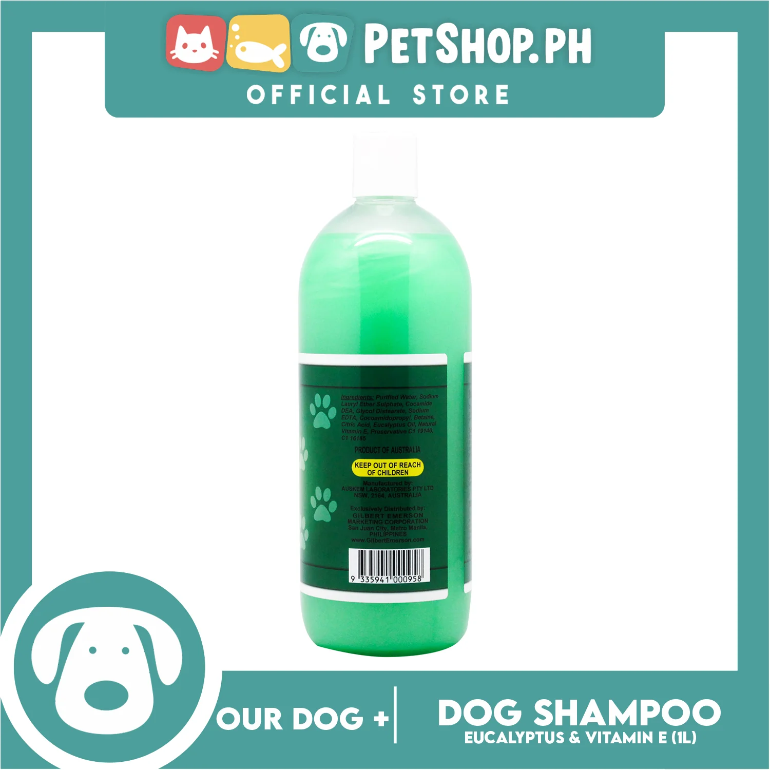 Our Dog Plus Eucalyptus and Vitamin E Dog Shampoo 1 Liter - Image 2