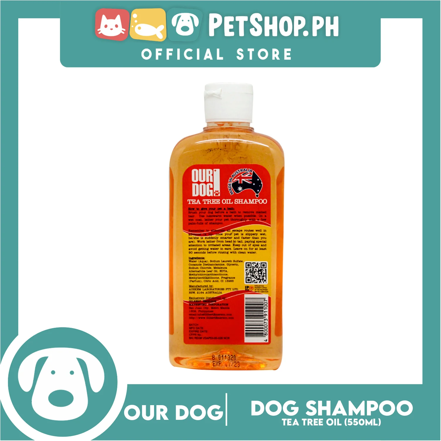 Our Dog Tea Tree Oil Dog Shampoo 550ml - Image 3