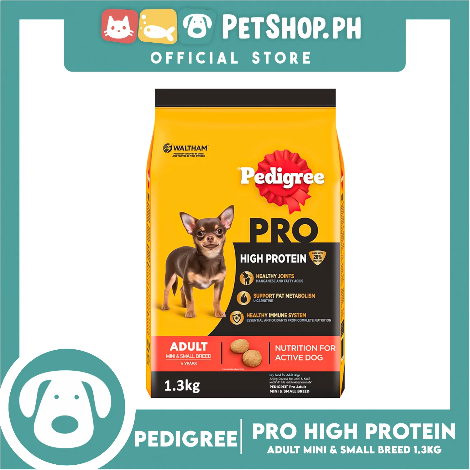 Pedigree Pro Adult Mini and Small Breed 1.3kg Dry Food for Adult Dogs - Image 3