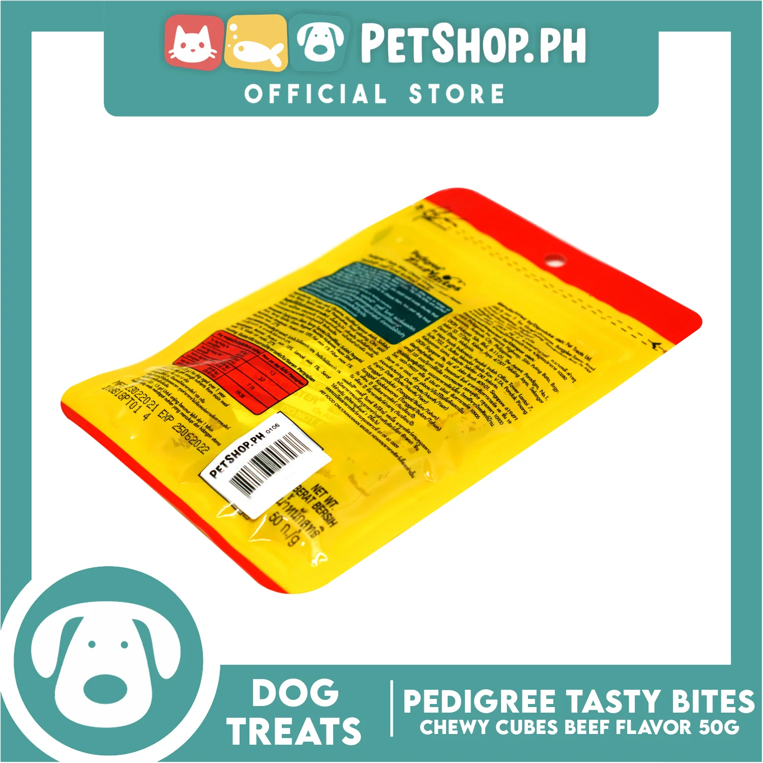 Pedigree Tasty Bites Chewy Cubes Beef Flavor 50g - Image 4