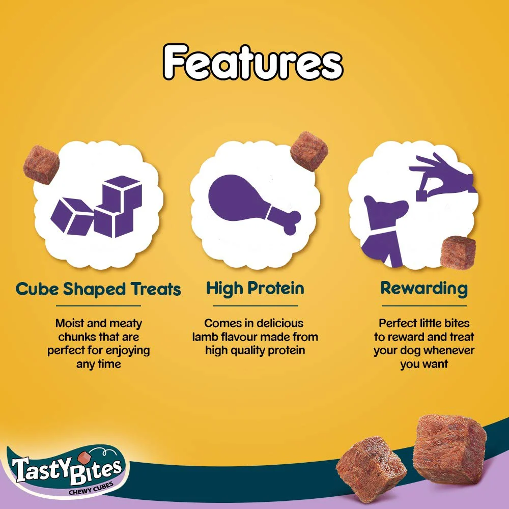Pedigree Tasty Bites Chewy Cubes Lamb Flavor 50g - Image 6
