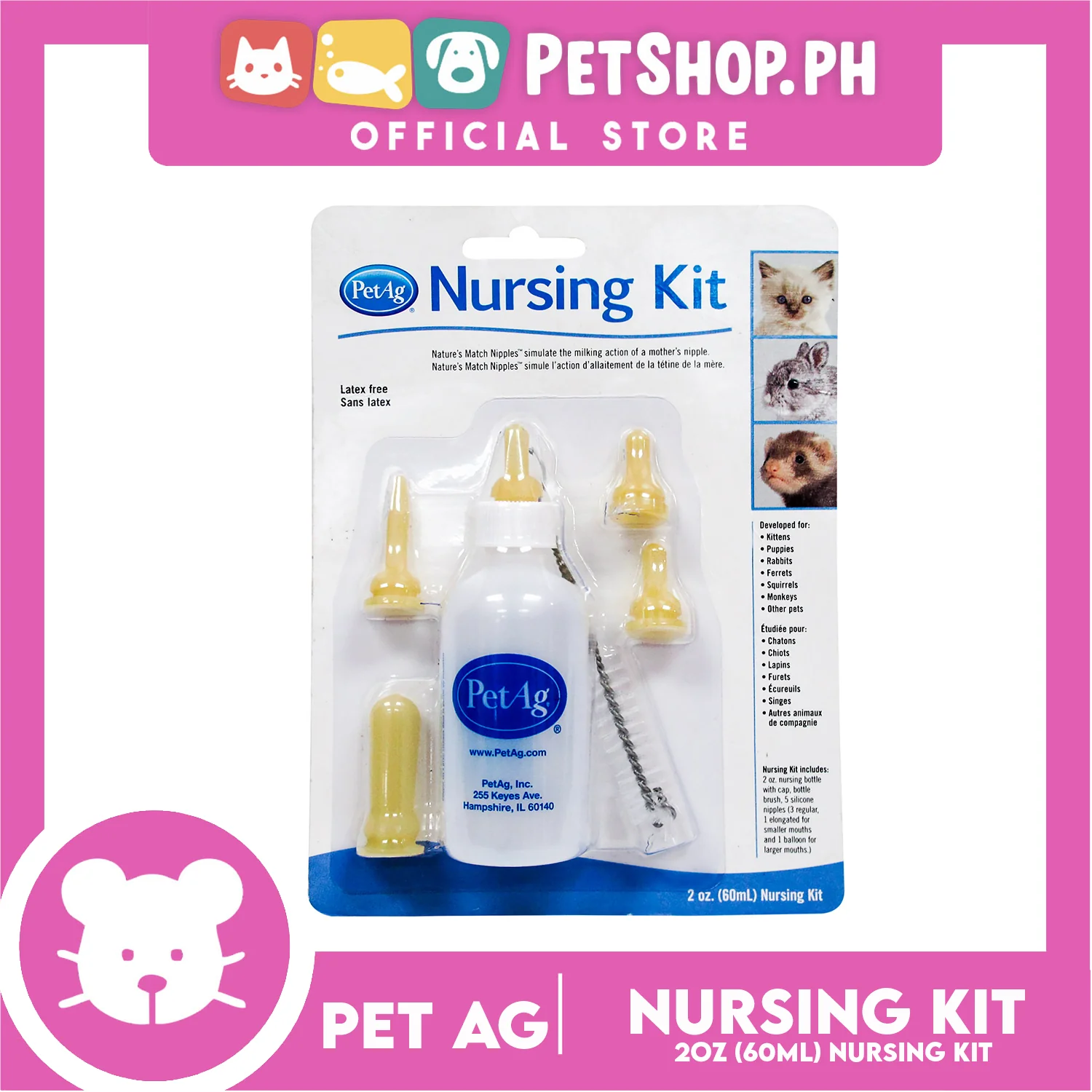 Pet Ag Nursing Kit 60ml Promote The Natural Feeding of Esbilac - Image 2