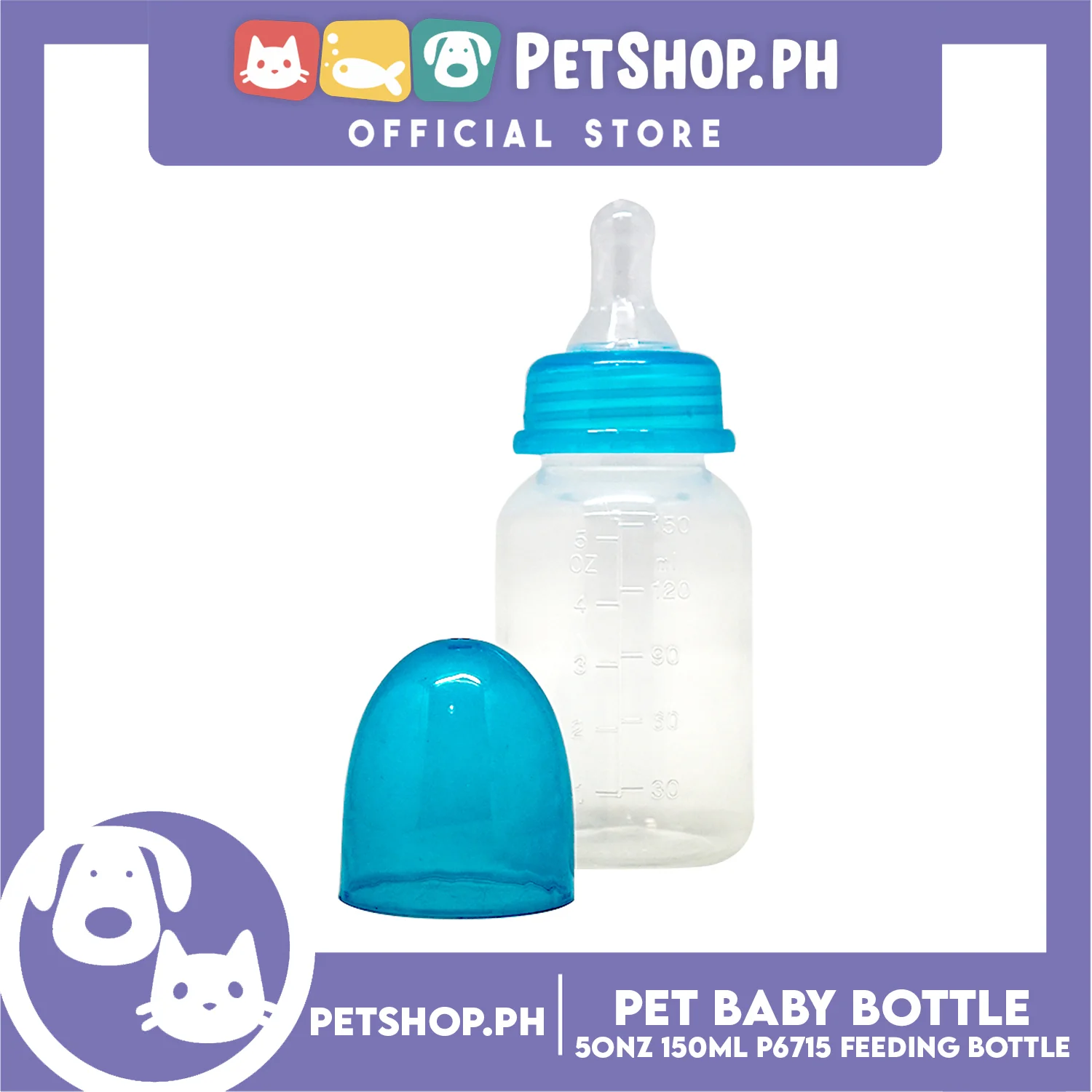 Pet Baby Bottle for Feeding Kittens and Puppies 5oz 150ml P6715- Feeding Bottle, Nursing Kit - Image 2