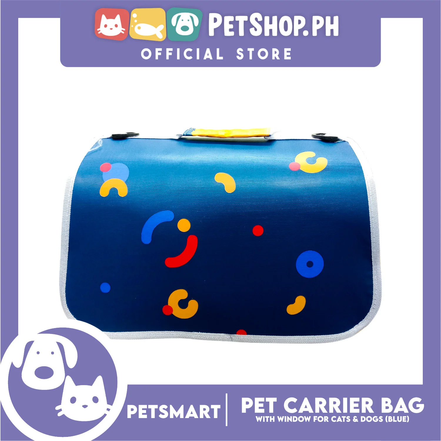 Pet Bag Carrier with Window for Cats and Dogs (Blue) 40cm x 27cm x 27cm - Image 7